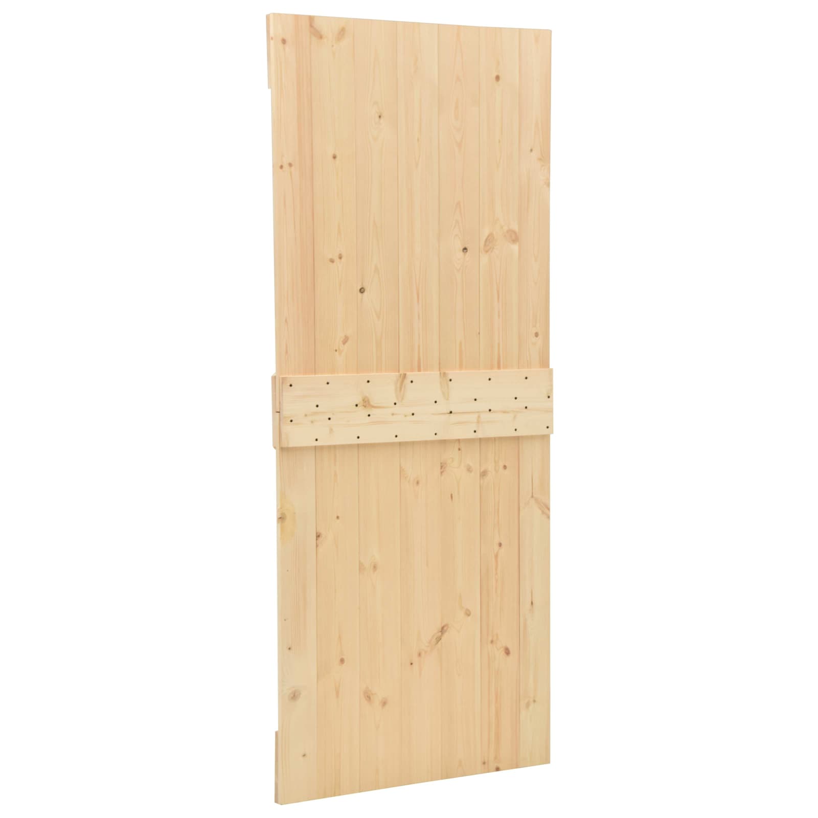 Klizna vrata 80 x 210 cm Masivna borovina Prirodna i crna