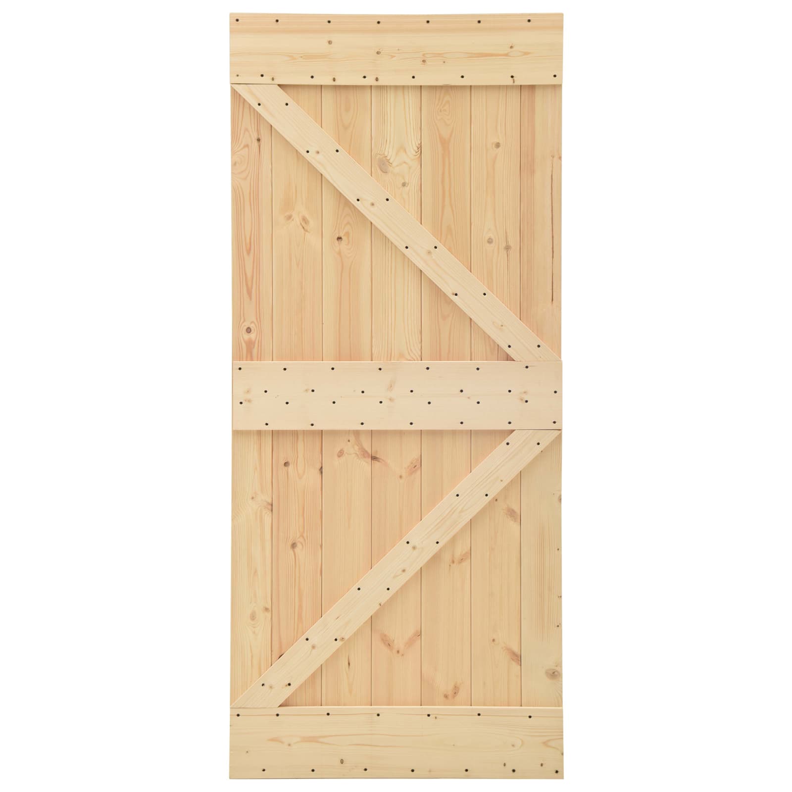 Klizna vrata 80 x 210 cm Masivna borovina Prirodna i crna