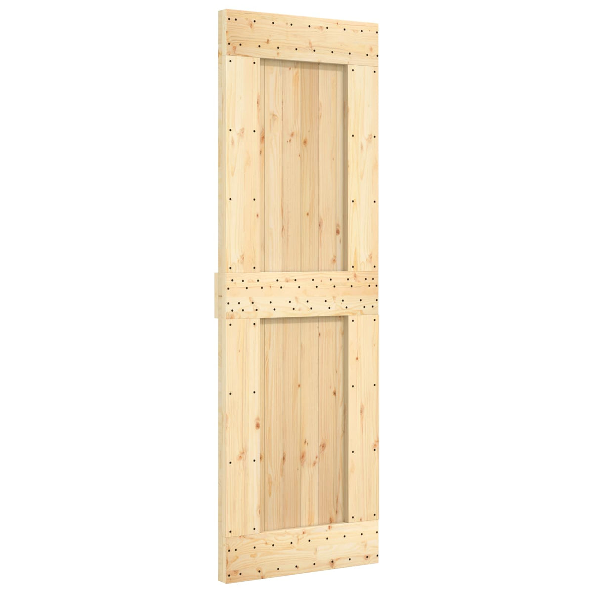 Klizna vrata Prirodna i crna 70 x 210 cm Čvrsta borovina