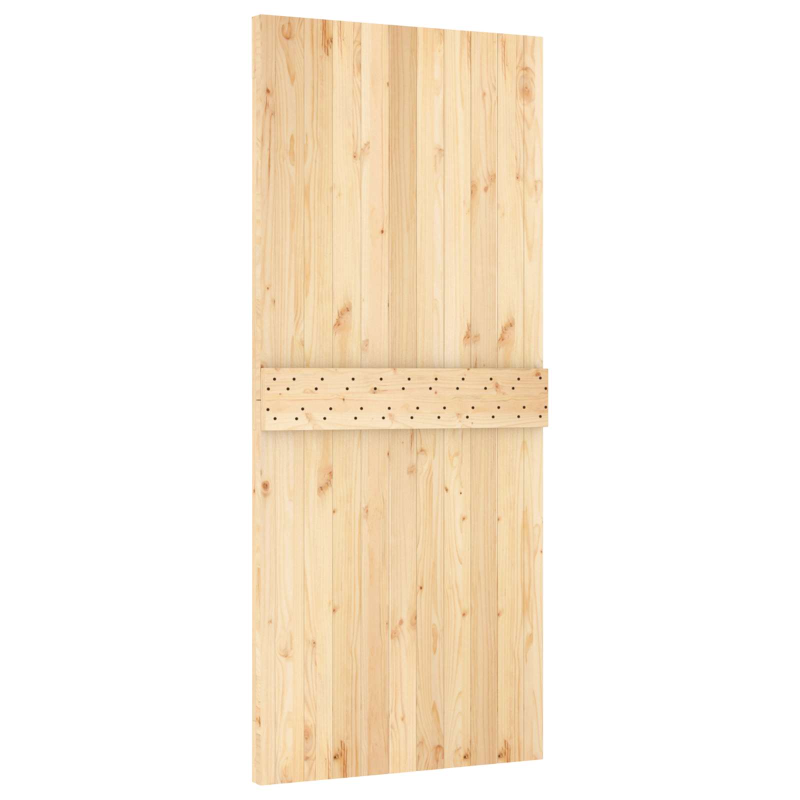 Klizna vrata Prirodna i crna 90 x 210 cm Čvrsta borovina
