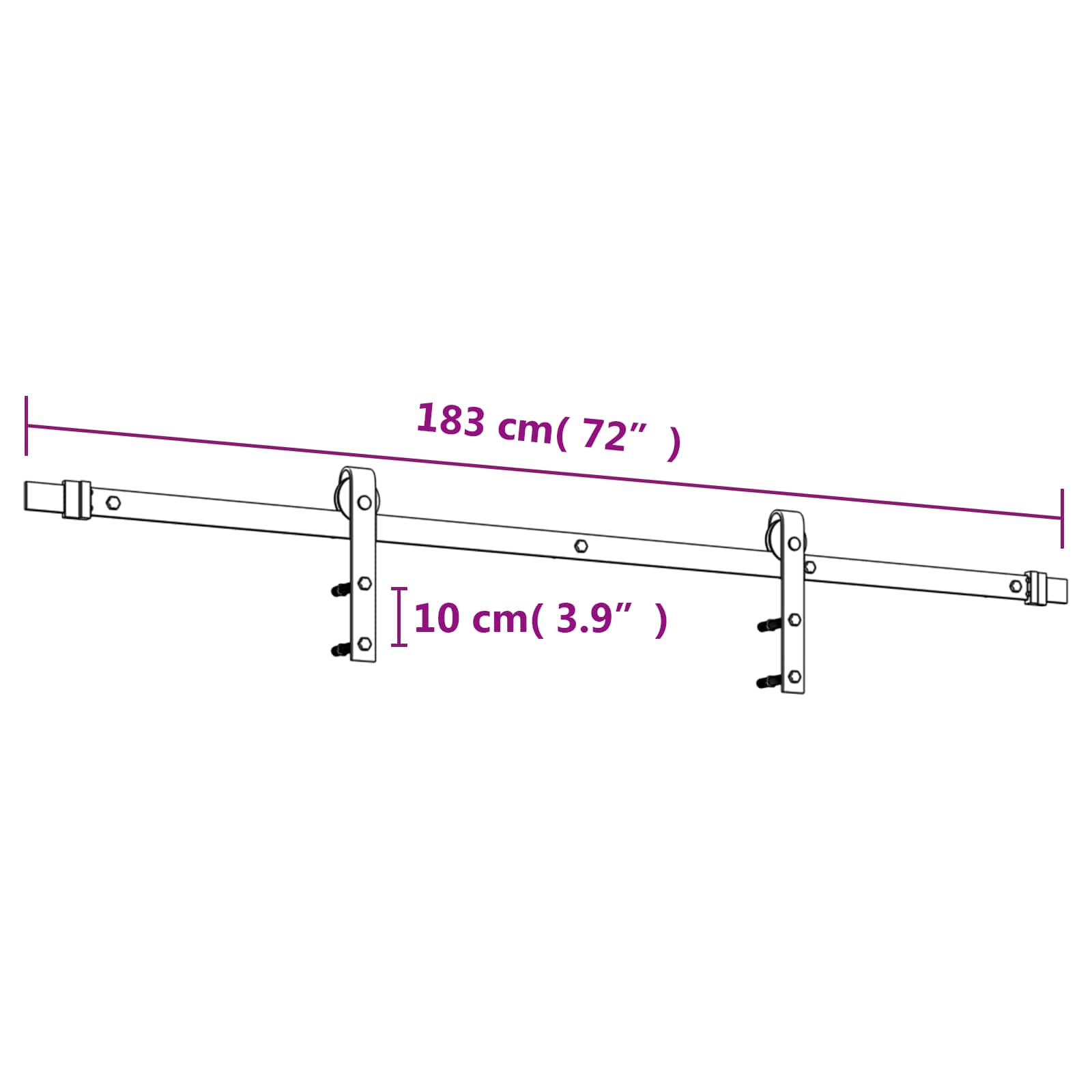 Klizna vrata Prirodna i crna 90 x 210 cm Čvrsta borovina