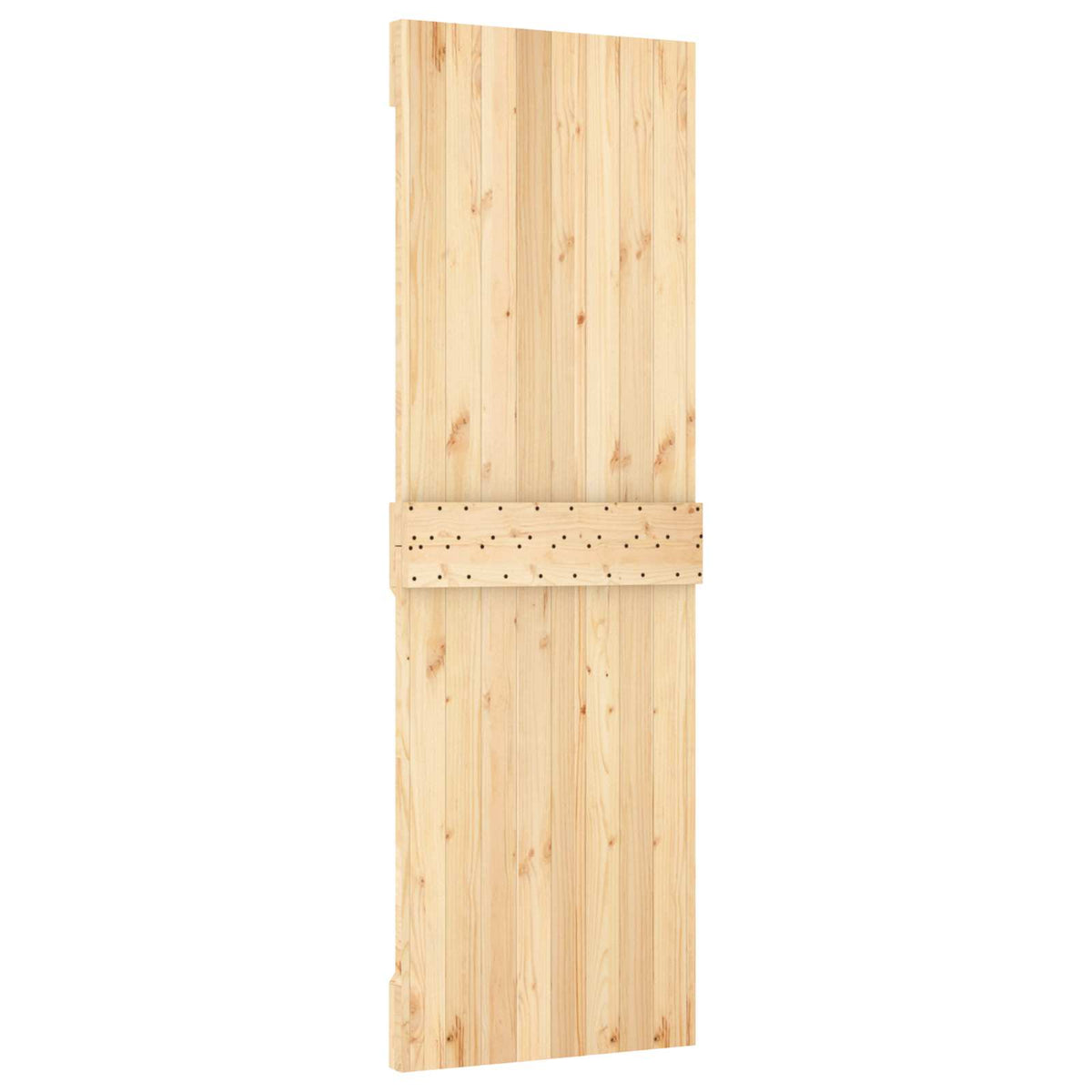 Klizna vrata Prirodna i crna 70 x 210 cm Čvrsta borovina