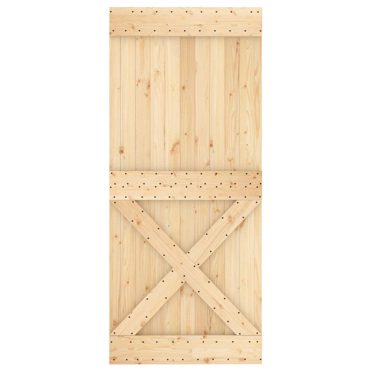 Klizna vrata 90 x 210 cm Čvrsta borovina (neobrađena)