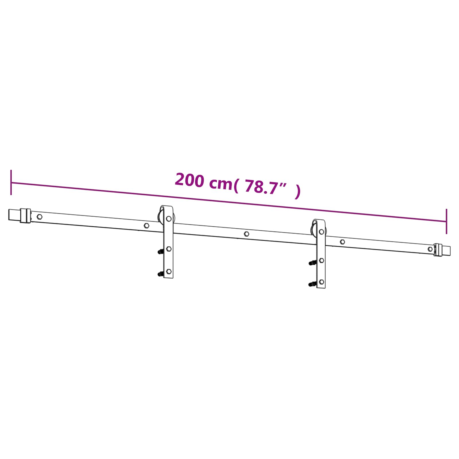 Klizna vrata Prirodna i crna 90 x 210 cm Čvrsta borovina