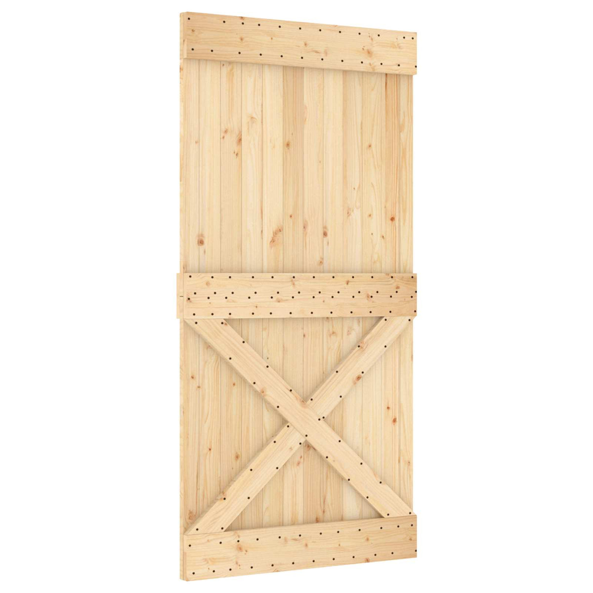 Klizna vrata 100 x 210 cm Čvrsta borovina (neobrađena)