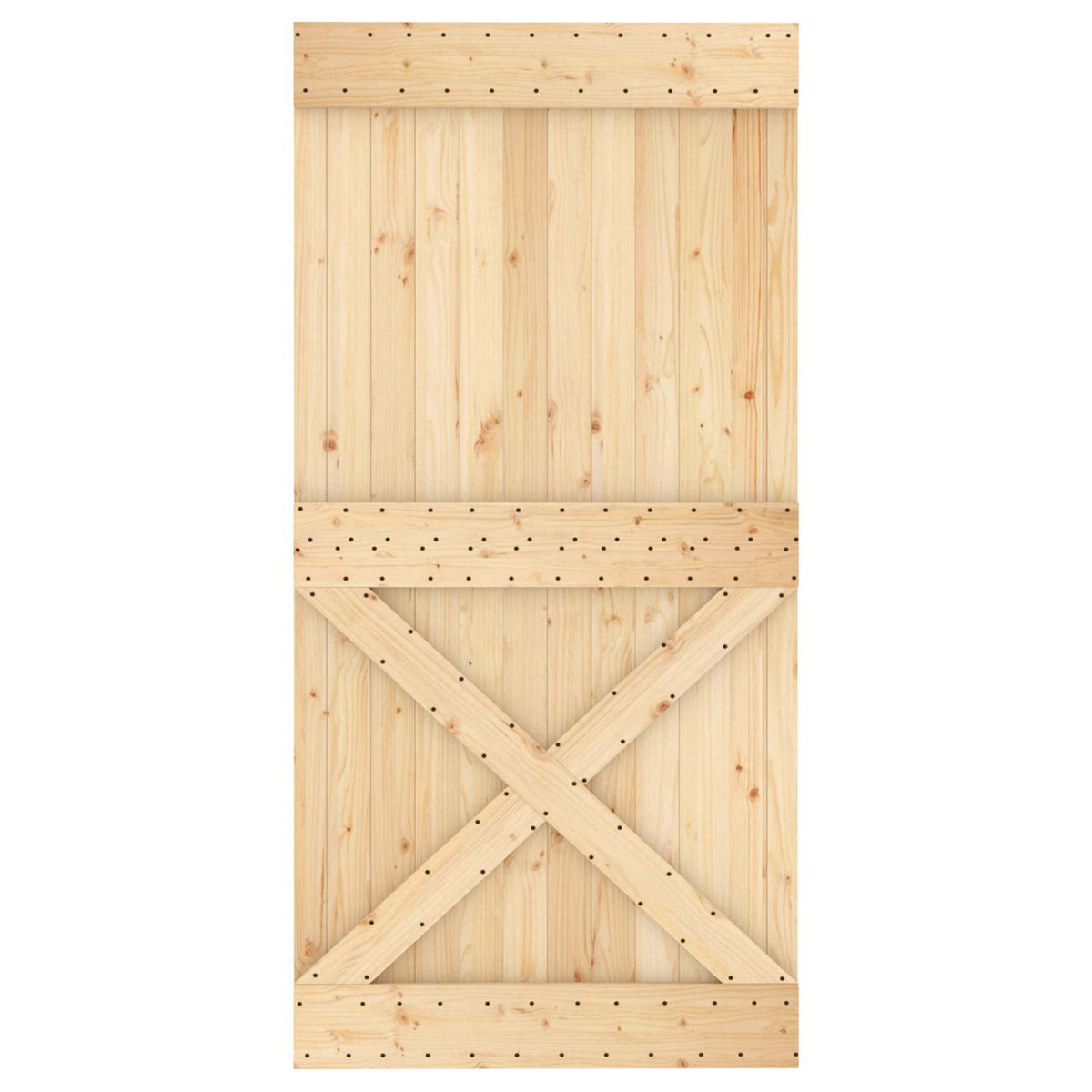 Klizna vrata 100 x 210 cm Čvrsta borovina (neobrađena)