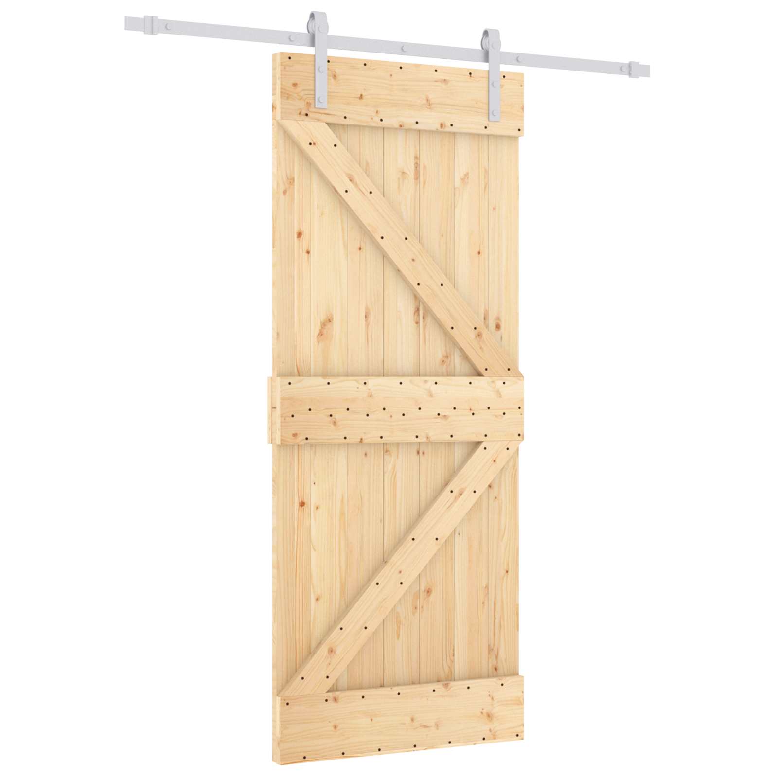 Klizna vrata Prirodna i bijela 80 x 210 cm Masivna borovina