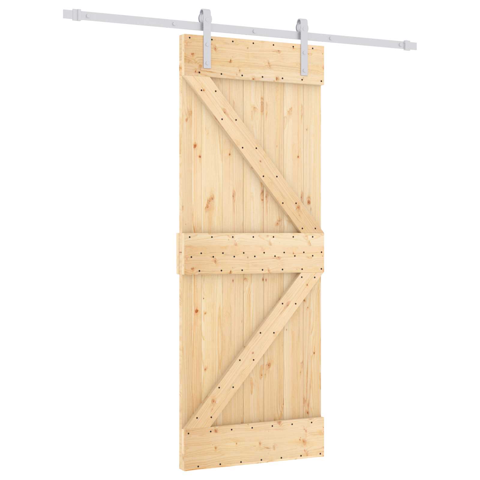 Klizna vrata Prirodna i bijela 80 x 210 cm Masivna borovina