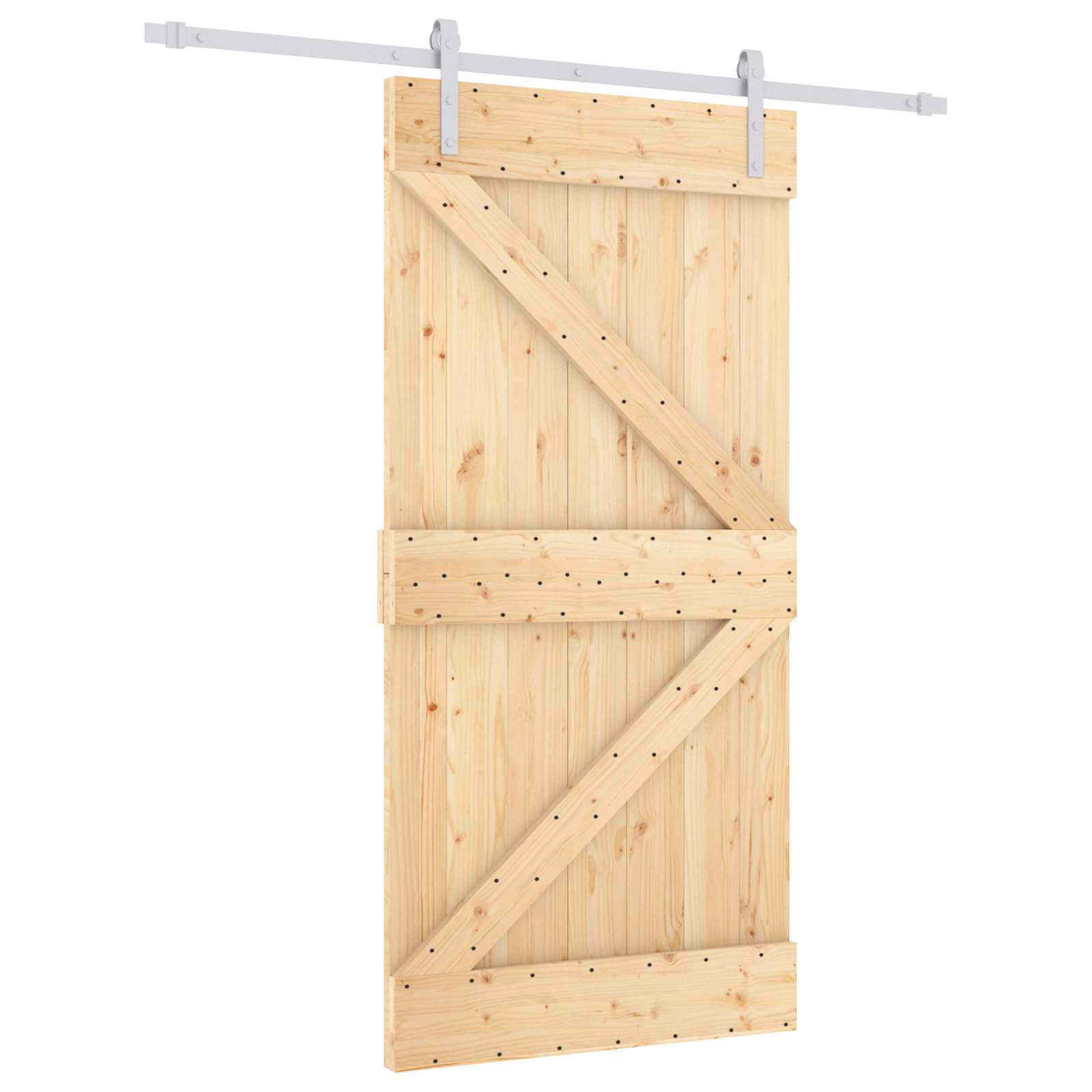 Klizna vrata Prirodna i bijela 100 x 210 cm Masivna borovina