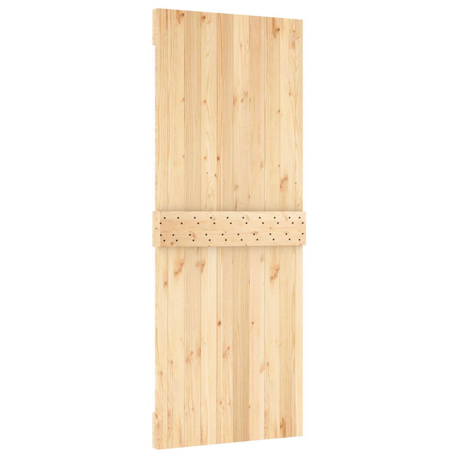Klizna vrata Prirodna i bijela 80 x 210 cm Čvrsta borovina