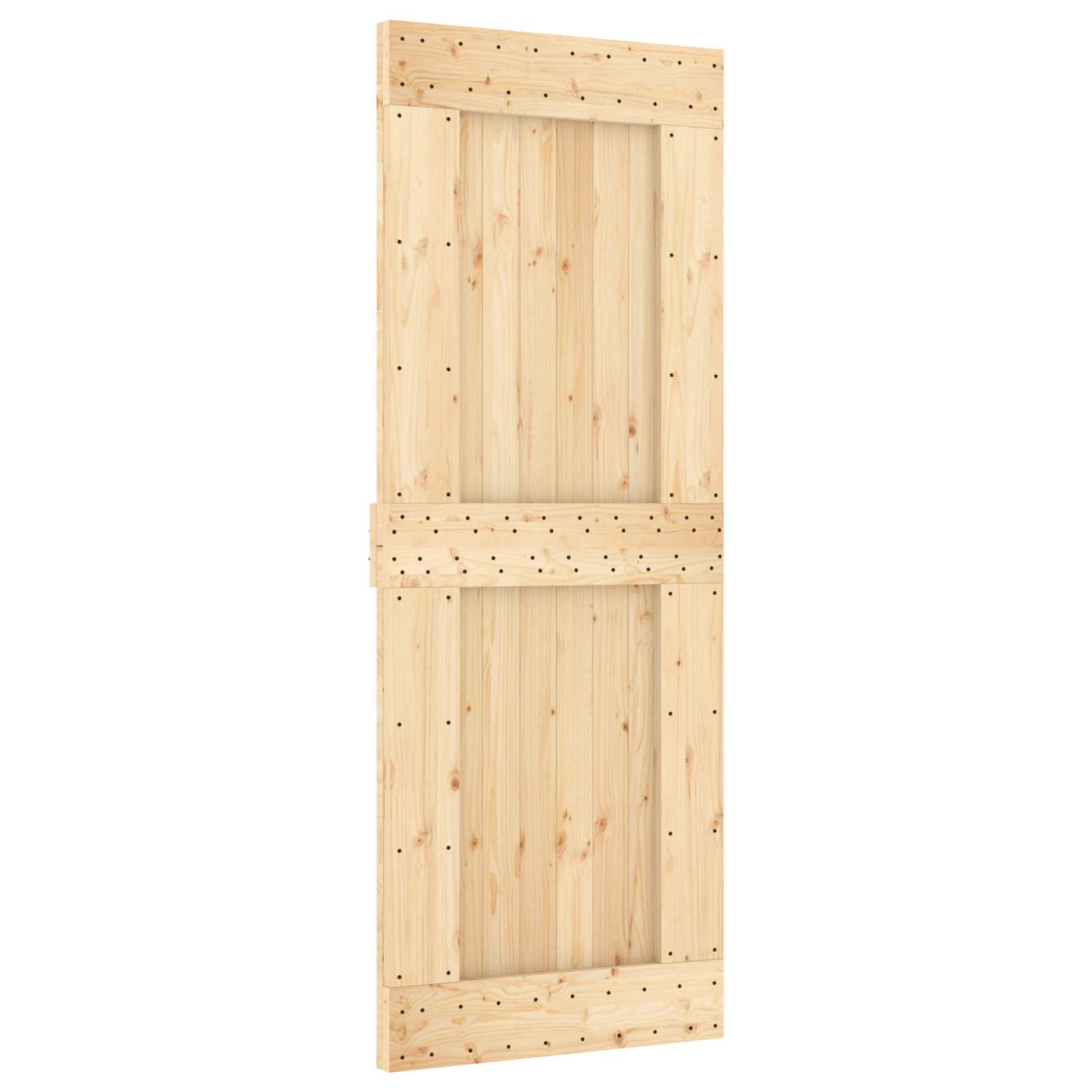 Klizna vrata Prirodna i bijela 80 x 210 cm Čvrsta borovina