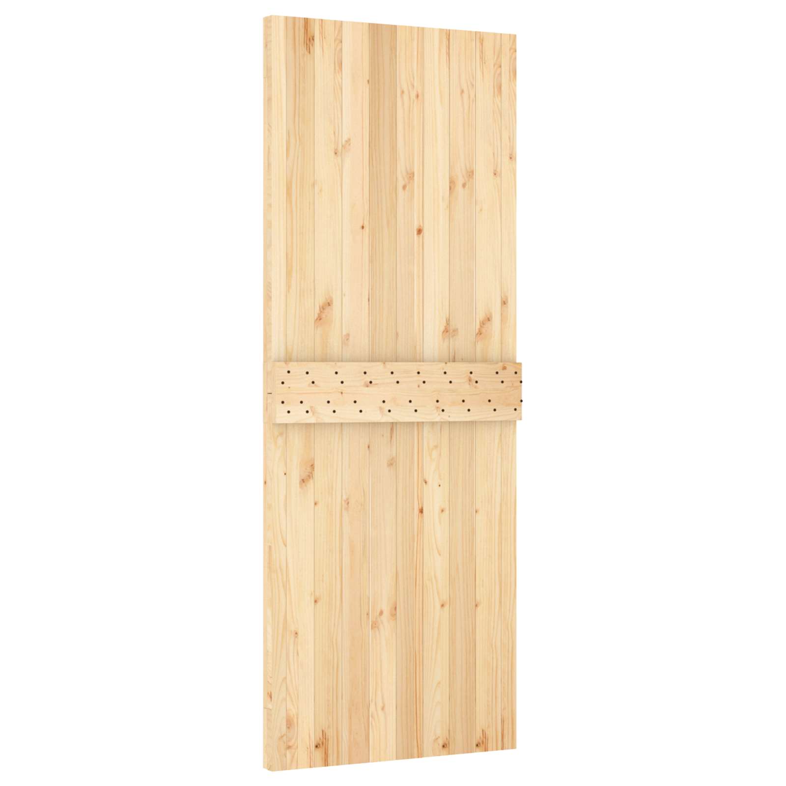 Klizna vrata Prirodna i bijela 80 x 210 cm Čvrsta borovina