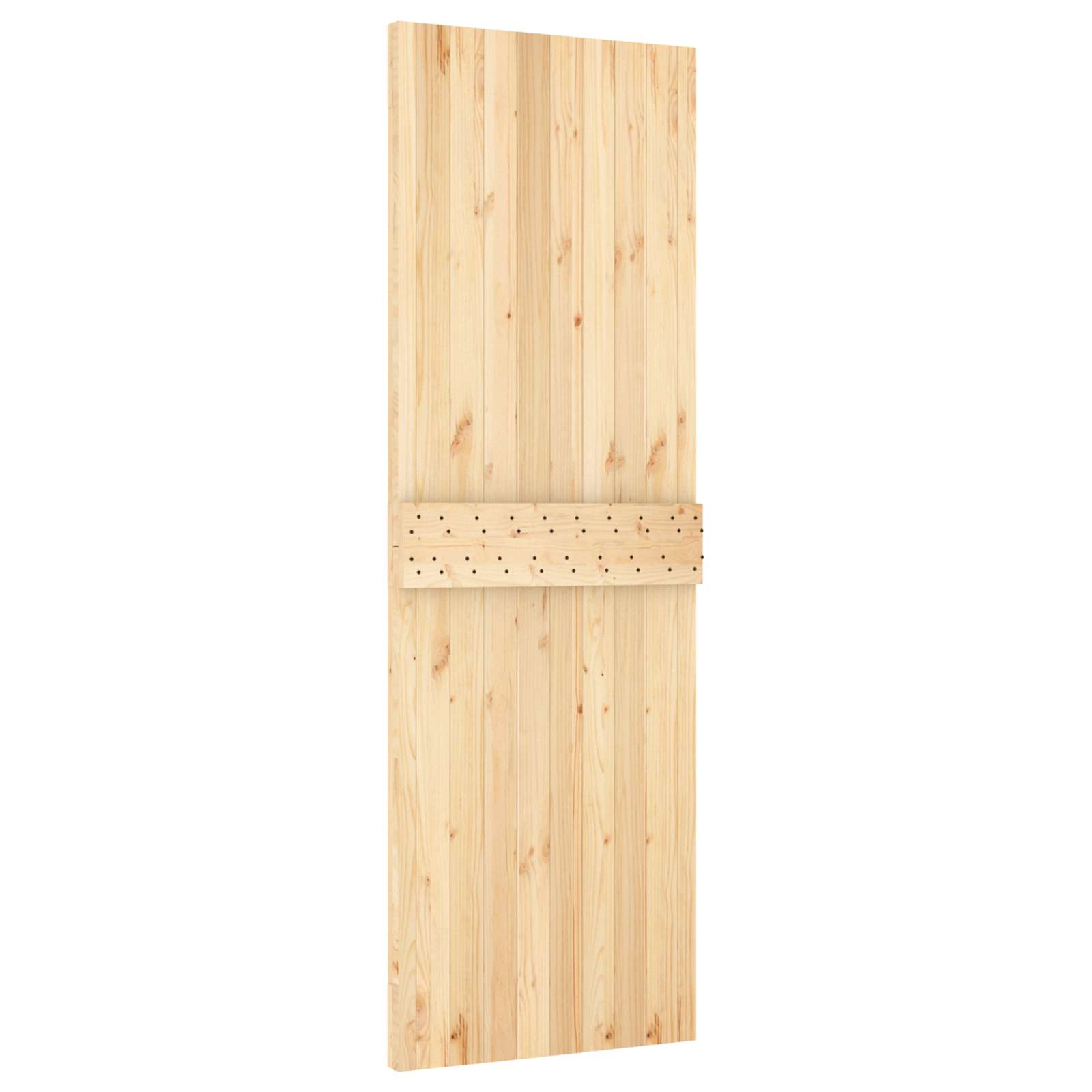 Klizna vrata Prirodna i crna 70 x 210 cm Čvrsta borovina