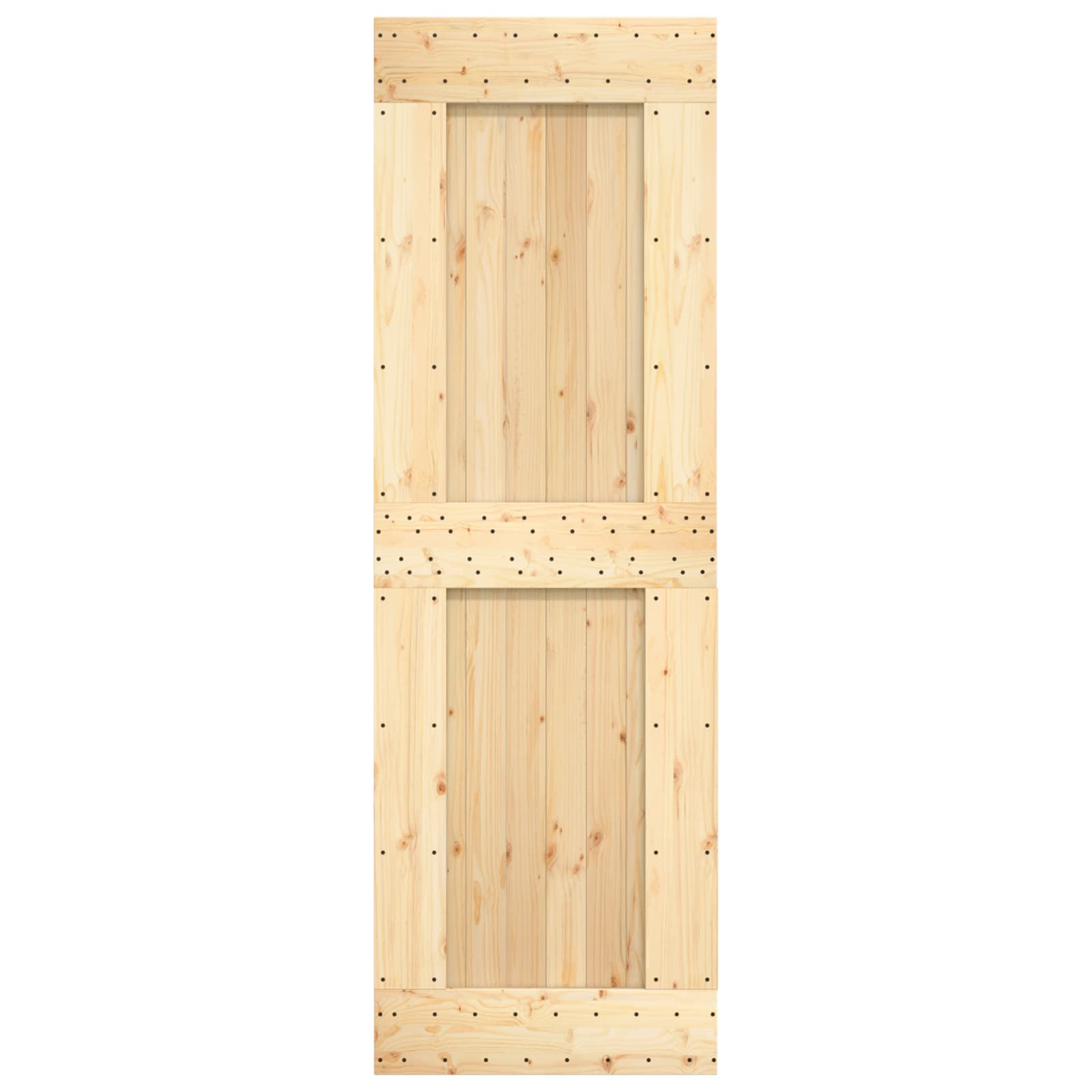 Klizna vrata Prirodna i crna 70 x 210 cm Čvrsta borovina