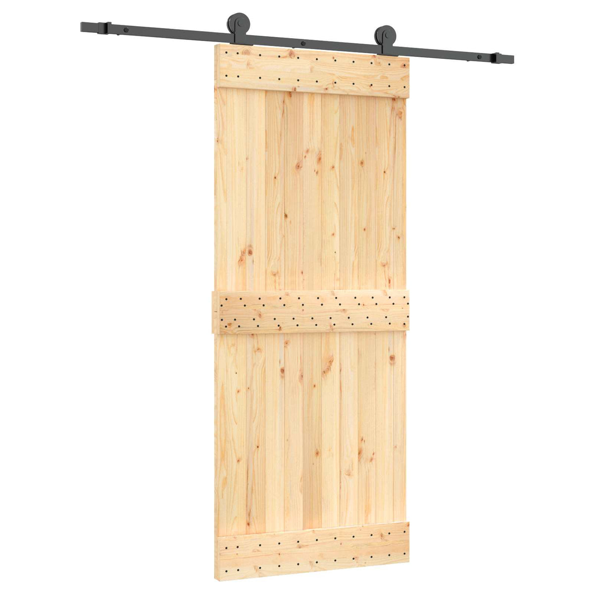 Klizna vrata 85 x 210 cm Čvrsta borovina (neobrađena)