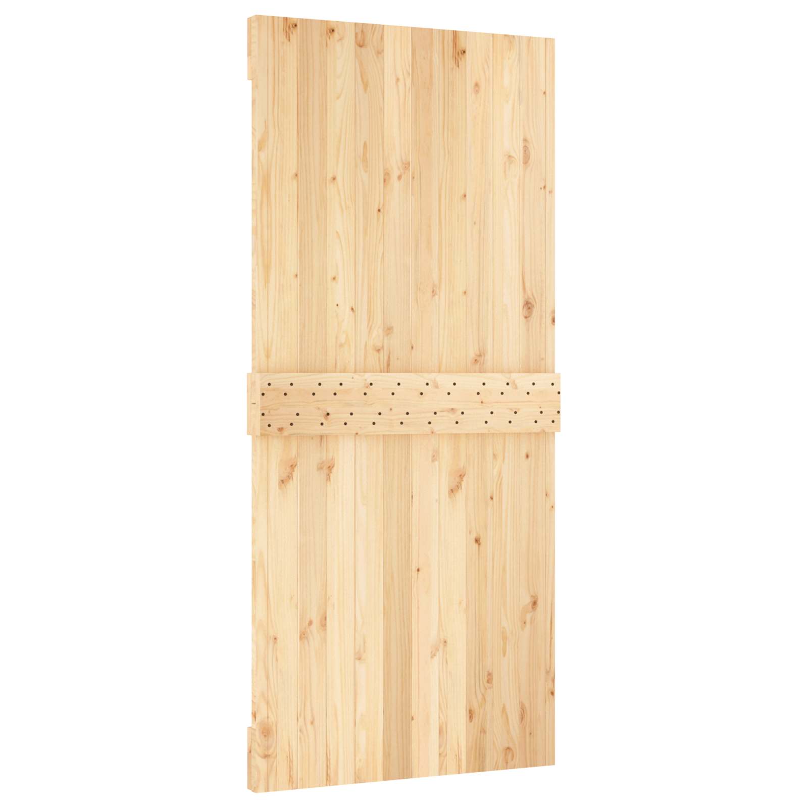 Klizna vrata Prirodna i crna 95 x 210 cm Čvrsta borovina
