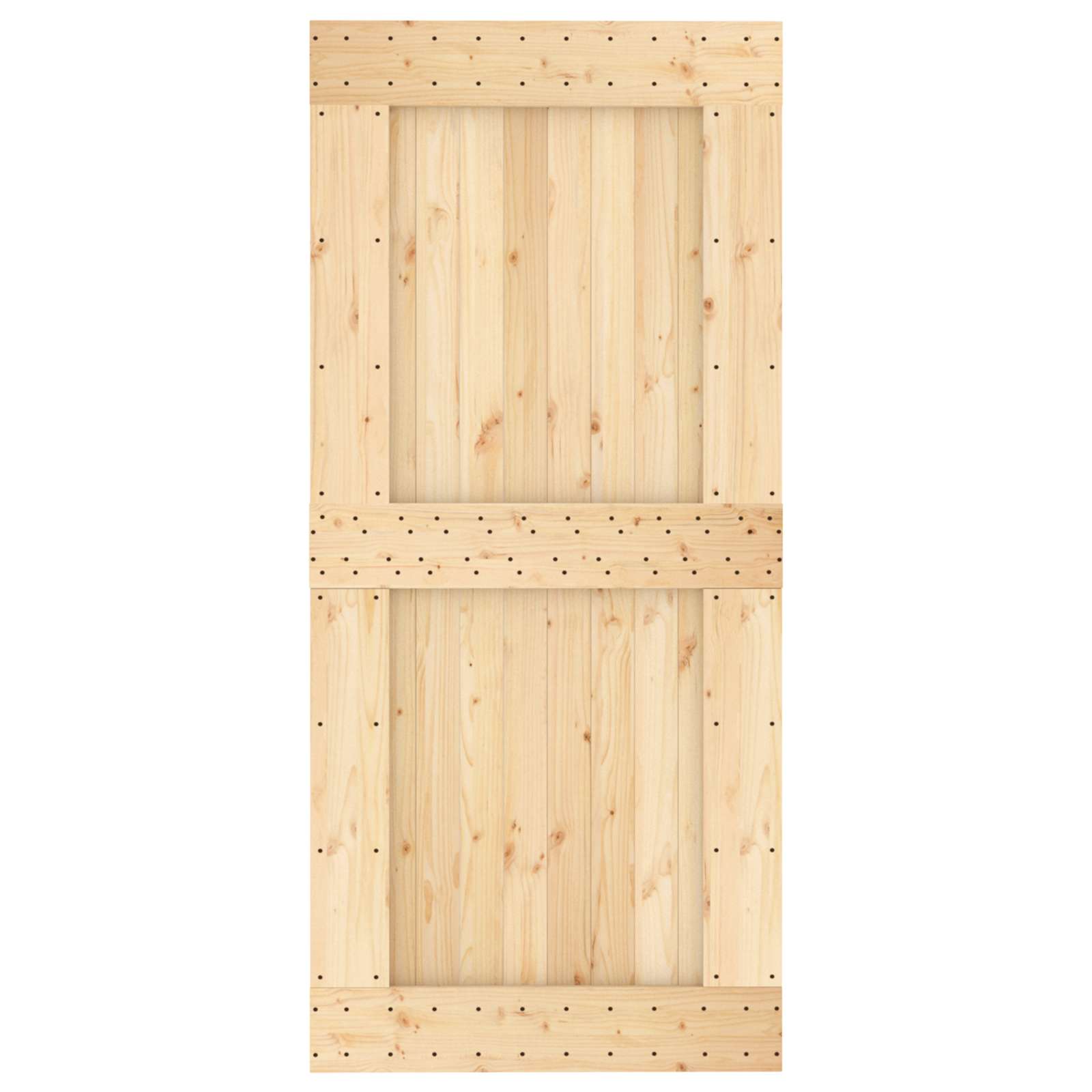 Klizna vrata 95 x 210 cm Čvrsta borovina (neobrađena)
