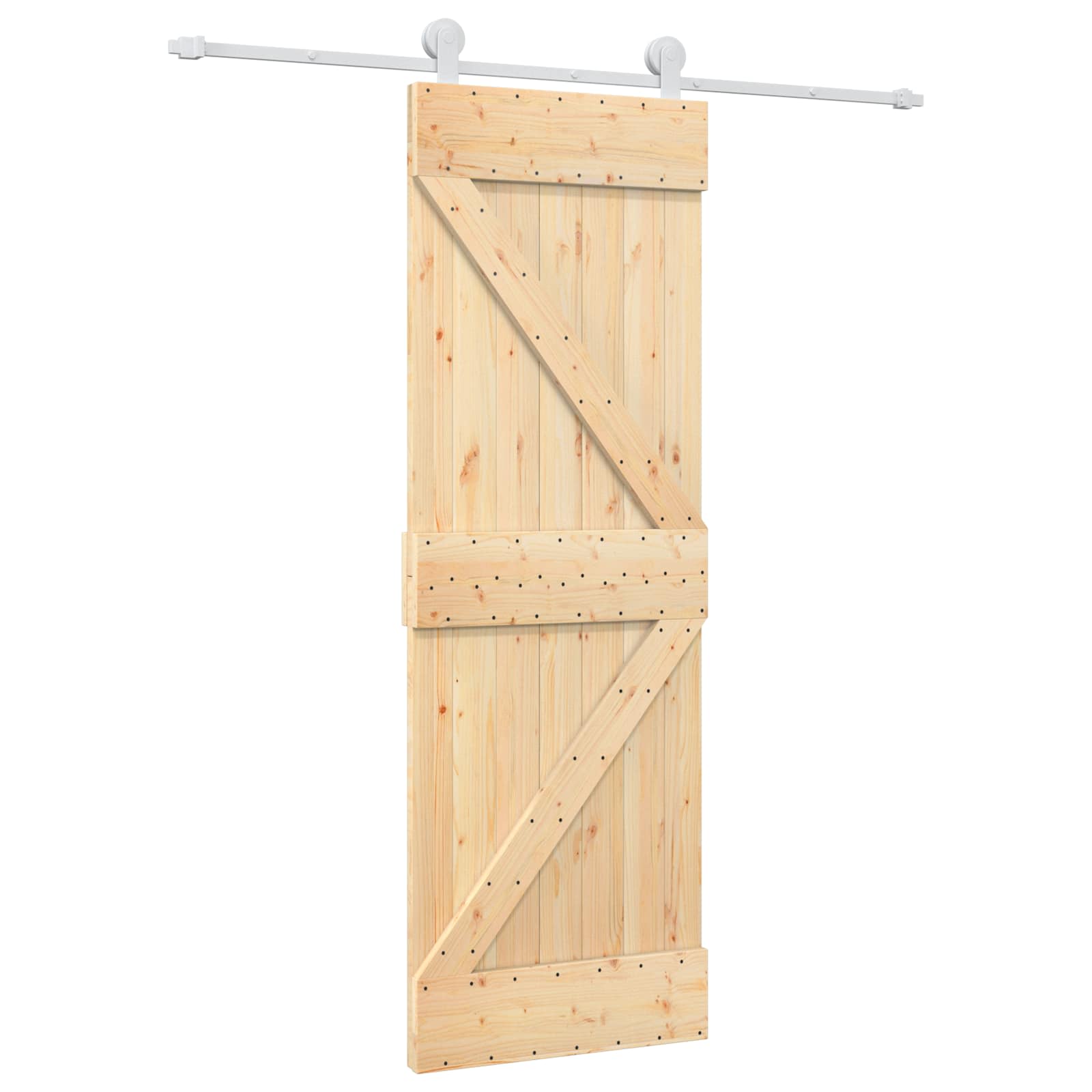 Klizna vrata Prirodna i bijela 70 x 210 cm Čvrsta borovina