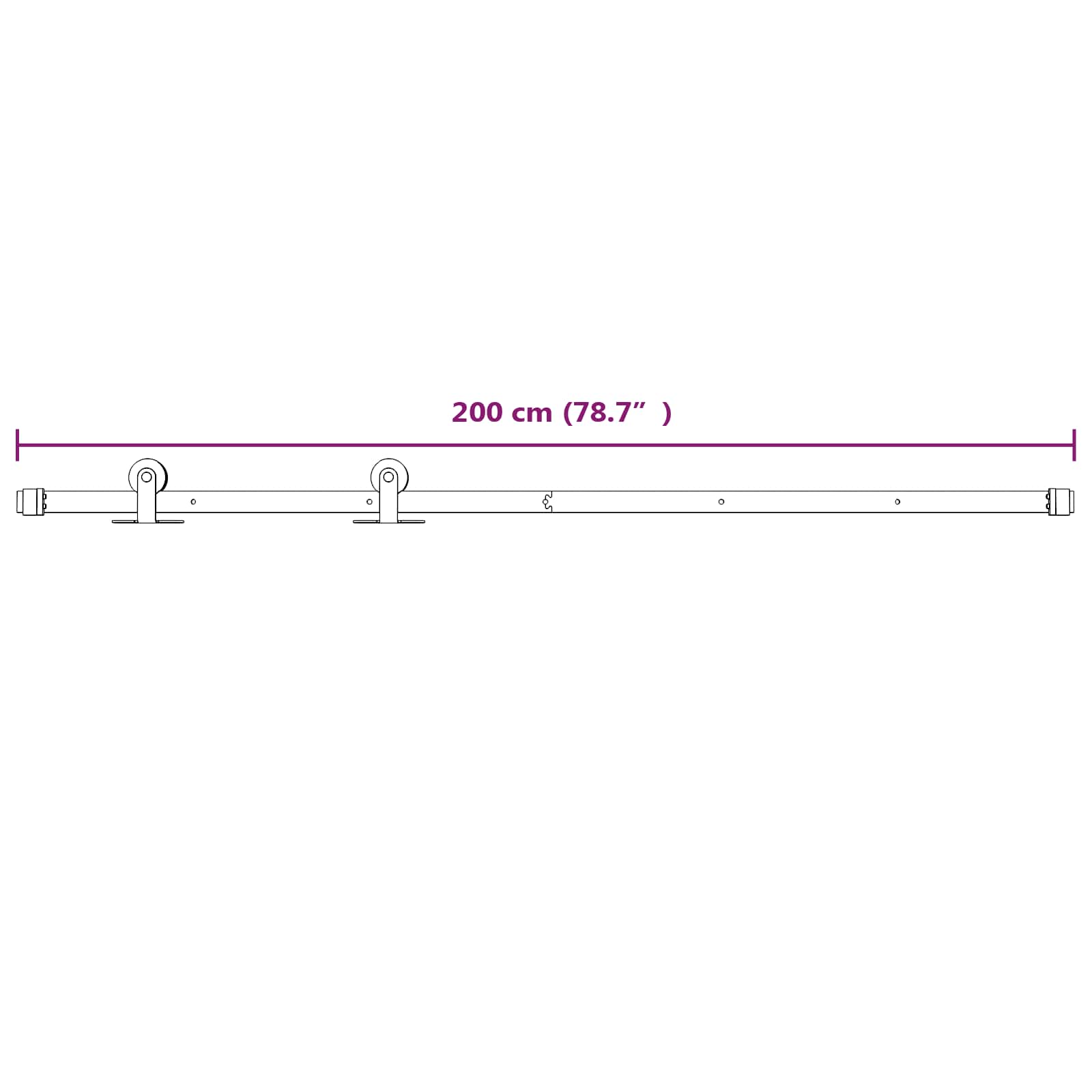 Klizna vrata Prirodna i bijela 95 x 210 cm Čvrsta borovina