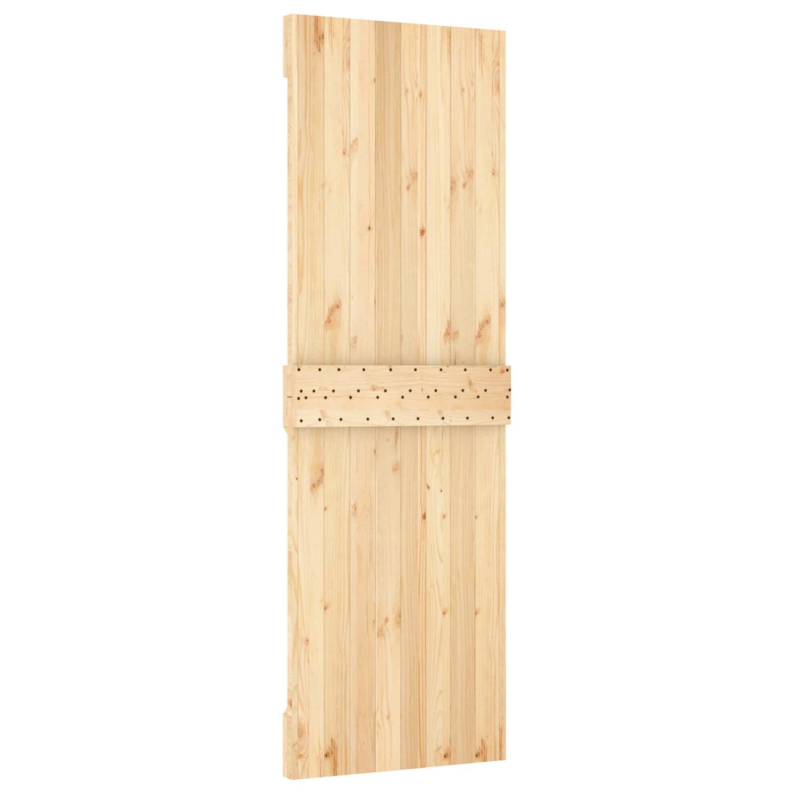 Klizna vrata Prirodna i crna 70 x 210 cm Čvrsta borovina