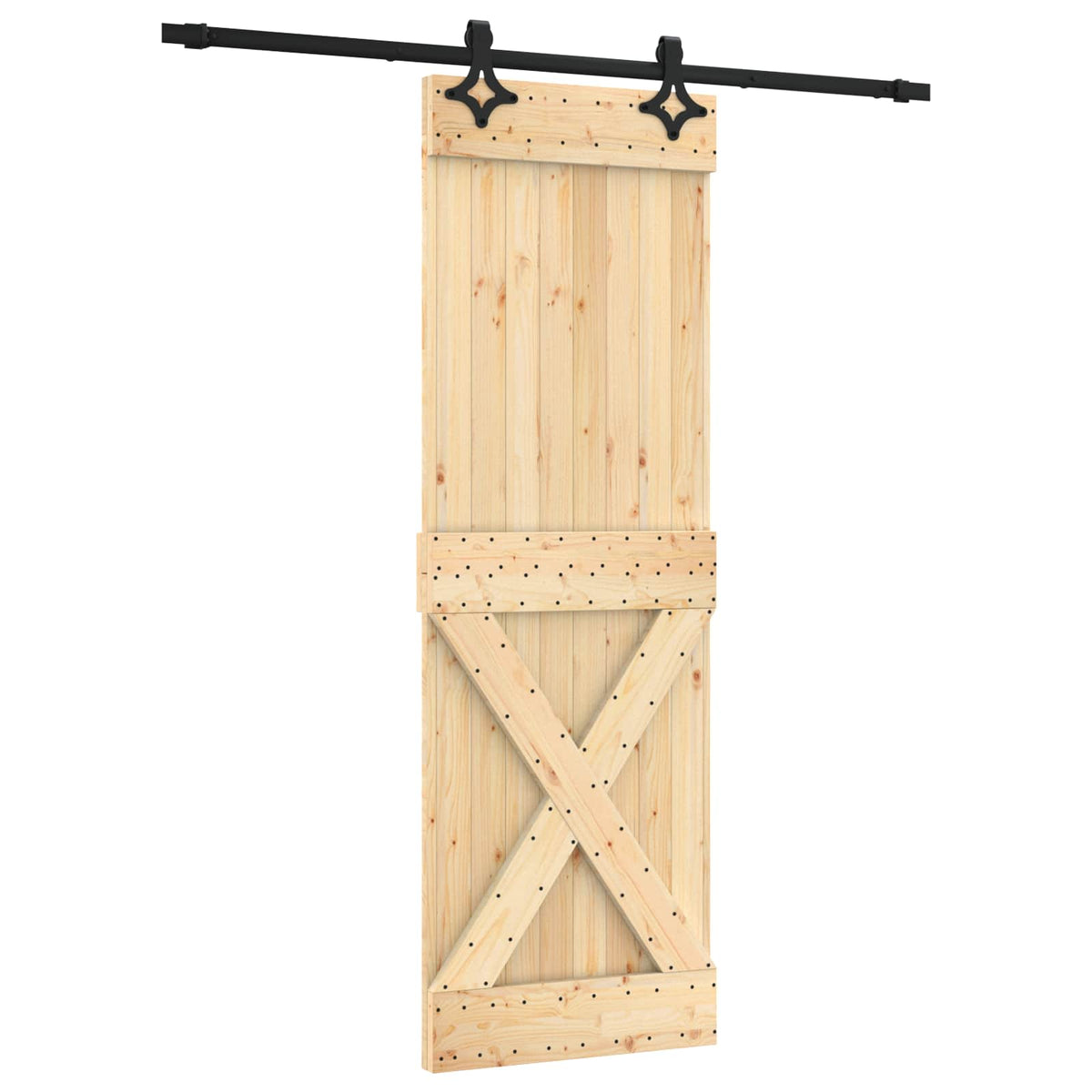 Klizna vrata 70 x 210 cm Čvrsta borovina (neobrađena)