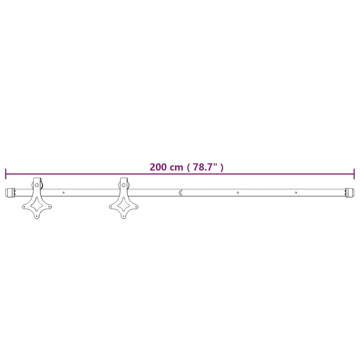 Klizna vrata 70 x 210 cm Čvrsta borovina (neobrađena)