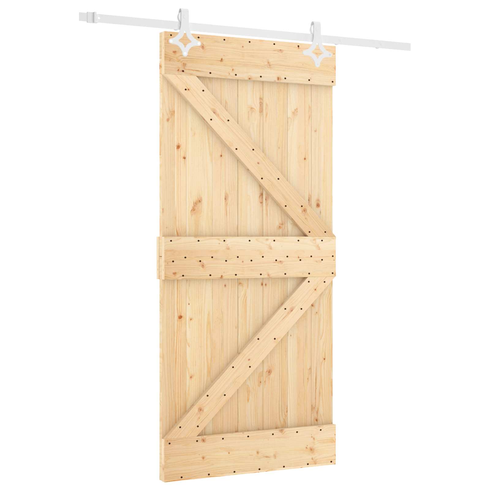 Klizna vrata Prirodna i bijela 90 x 210 cm Masivna borovina