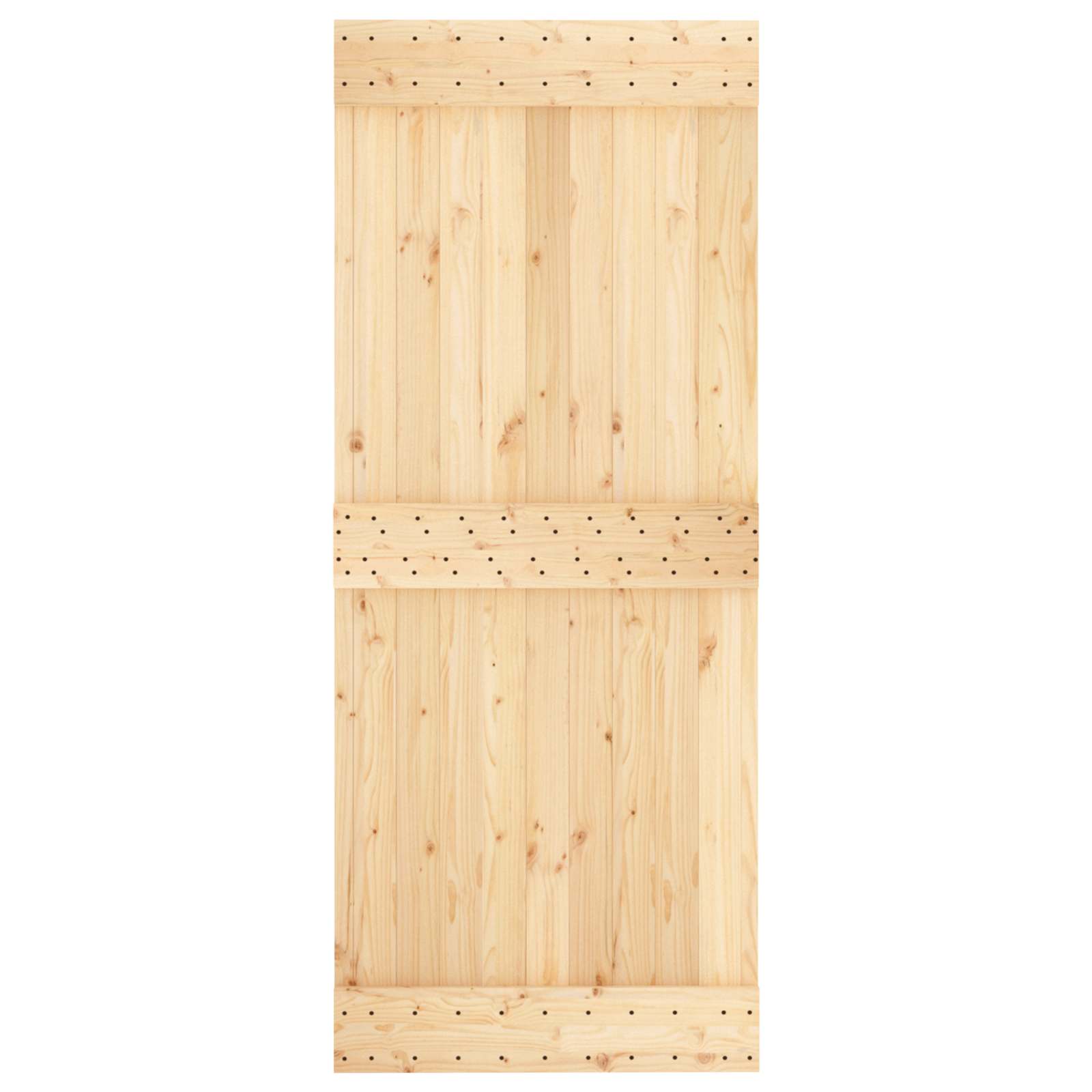 Klizna vrata Prirodna i bijela 85 x 210 cm Čvrsta borovina