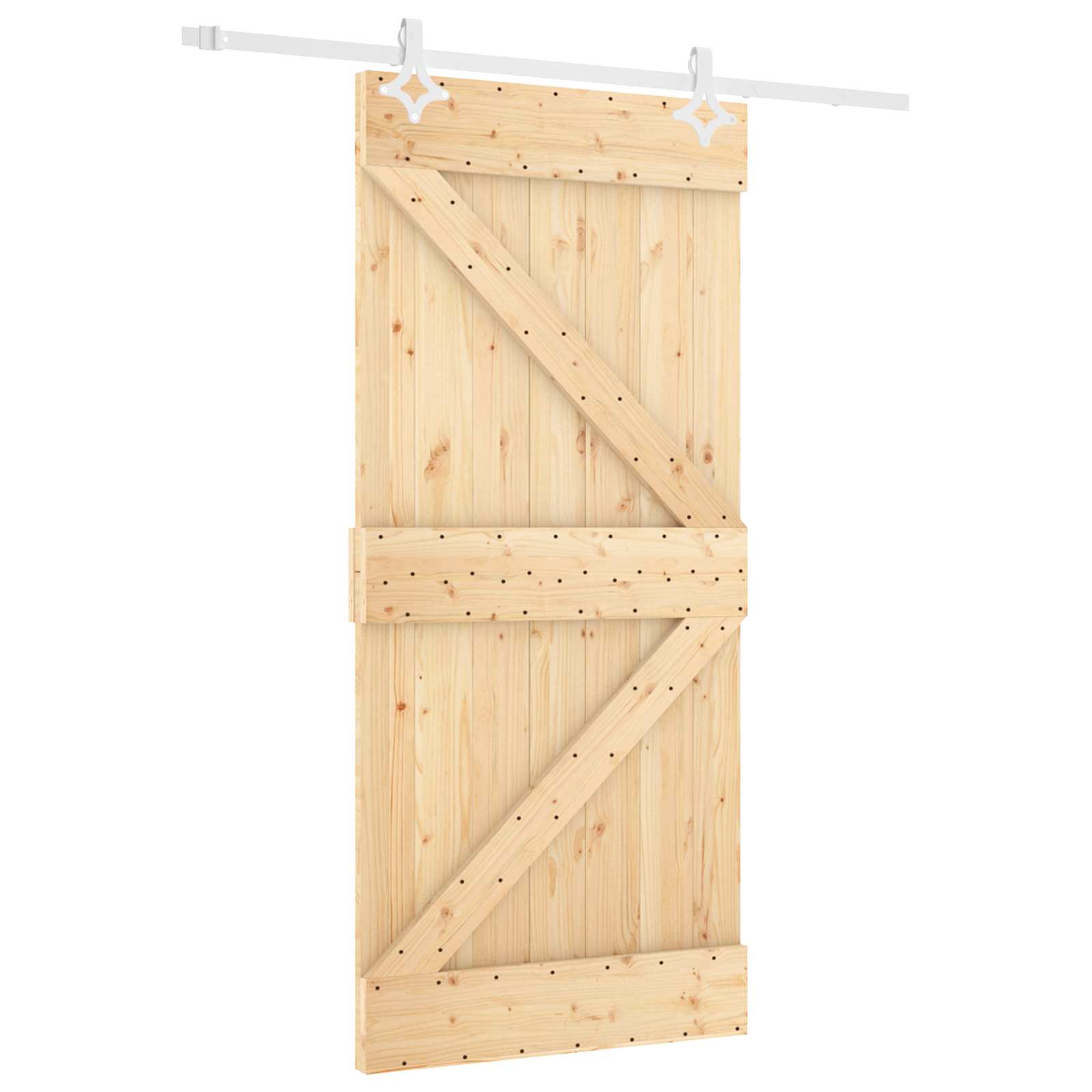 Klizna vrata Prirodna i bijela 90 x 210 cm Masivna borovina