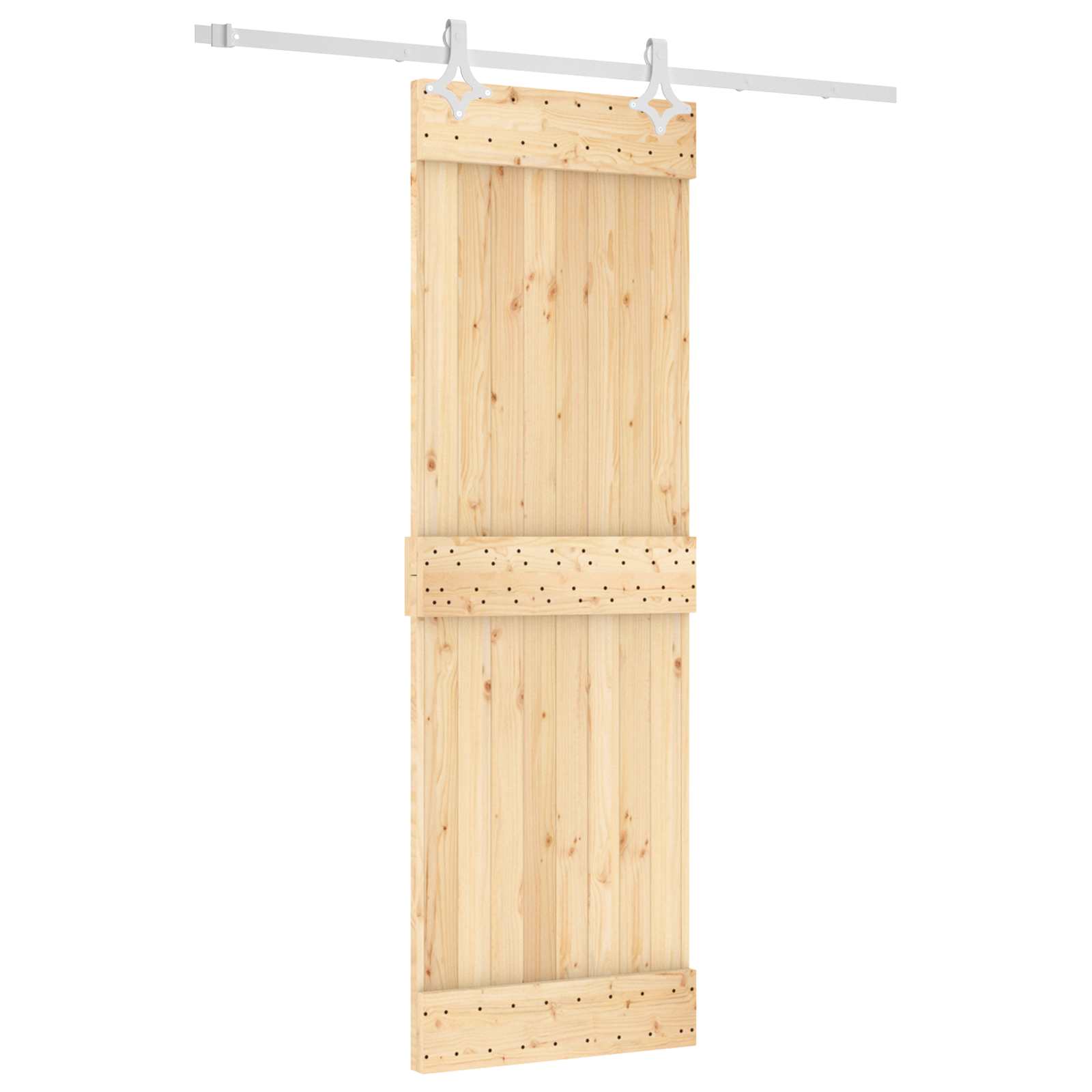 Klizna vrata Prirodna i bijela 70 x 210 cm Čvrsta borovina