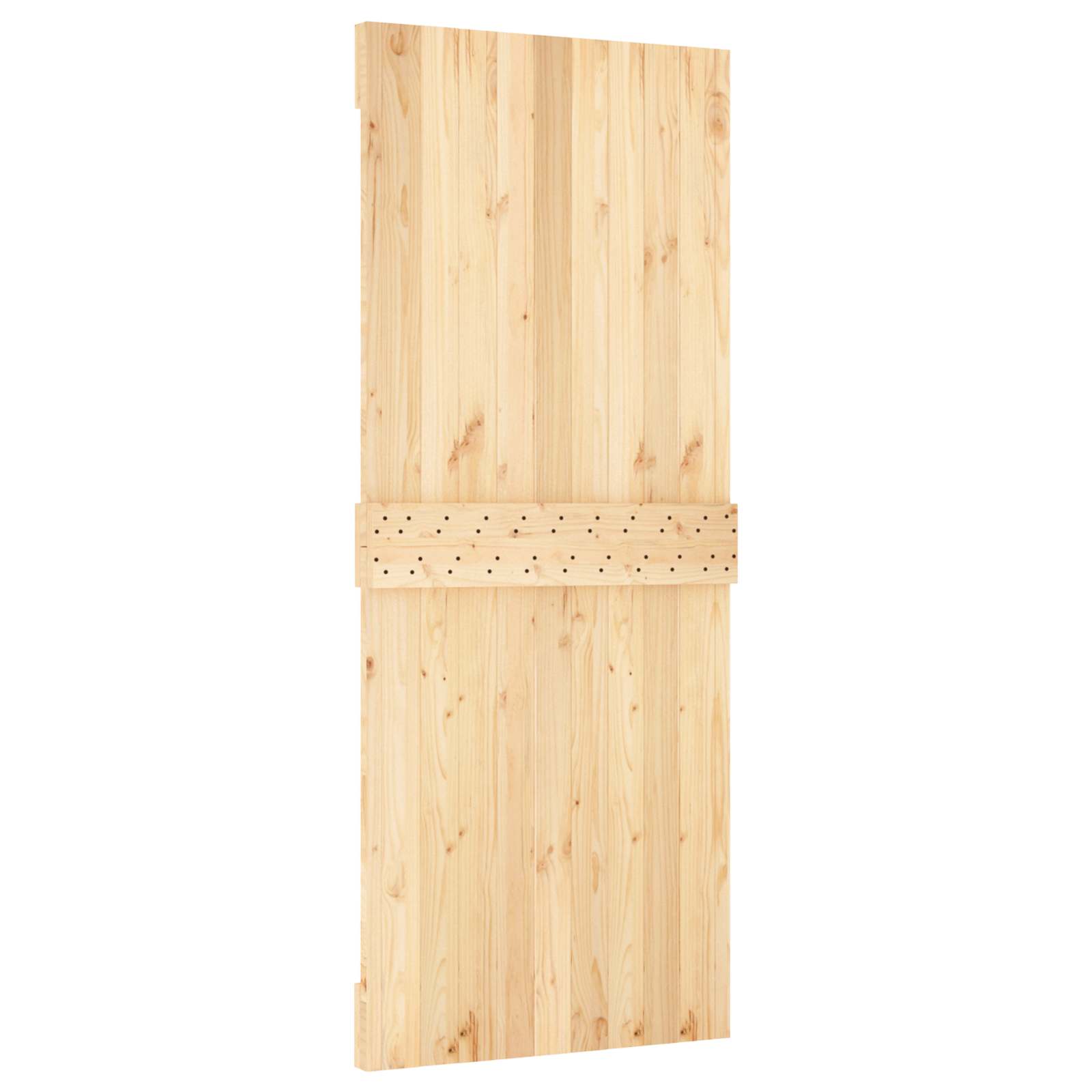 Klizna vrata Prirodna i bijela 85 x 210 cm Čvrsta borovina