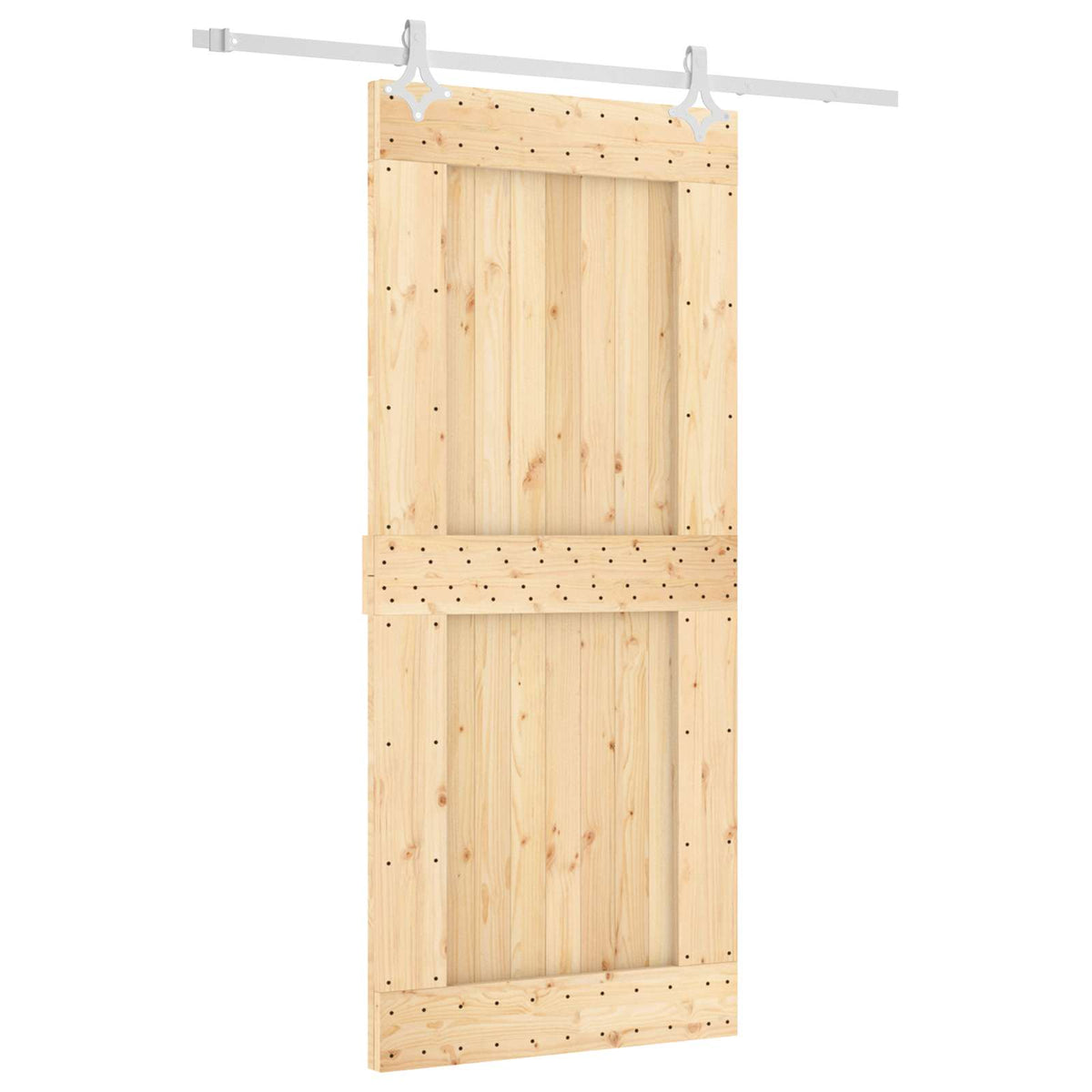 Klizna vrata 90 x 210 cm Čvrsta borovina (neobrađena)