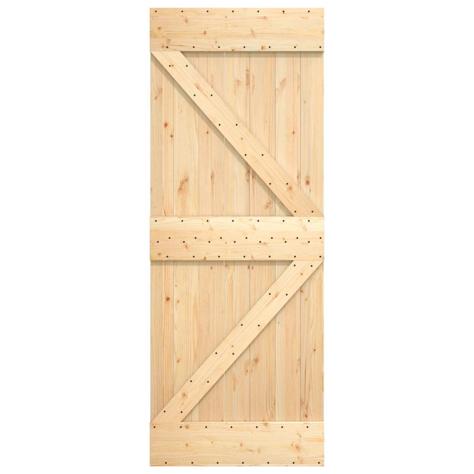 Klizna vrata Prirodna i bijela 70 x 210 cm Čvrsta borovina