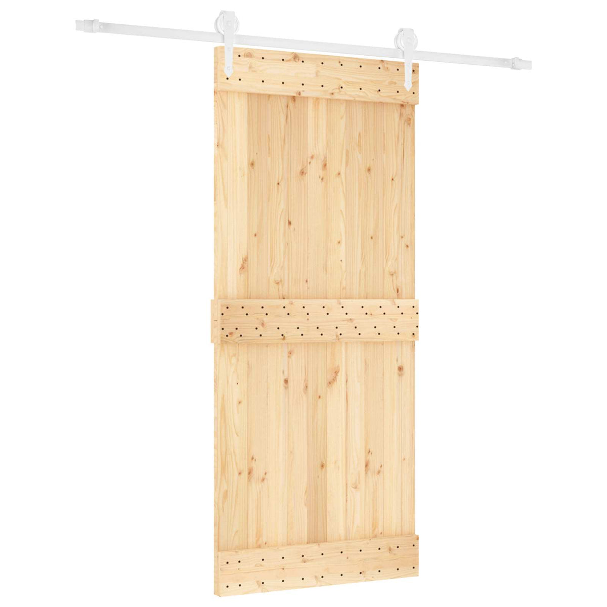 Klizna vrata 90 x 210 cm Čvrsta borovina (neobrađena)