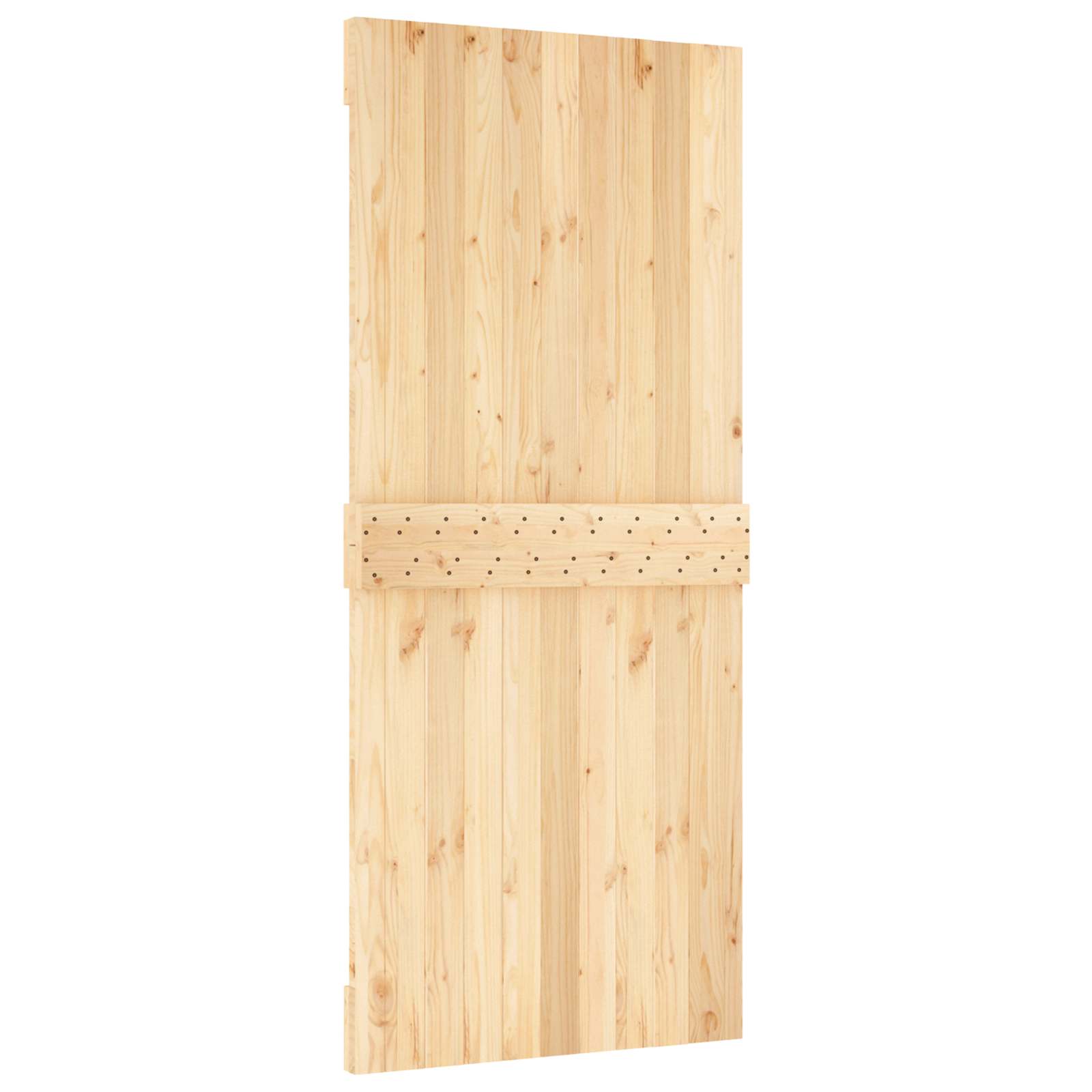 Klizna vrata Prirodna i bijela 90 x 210 cm Čvrsta borovina