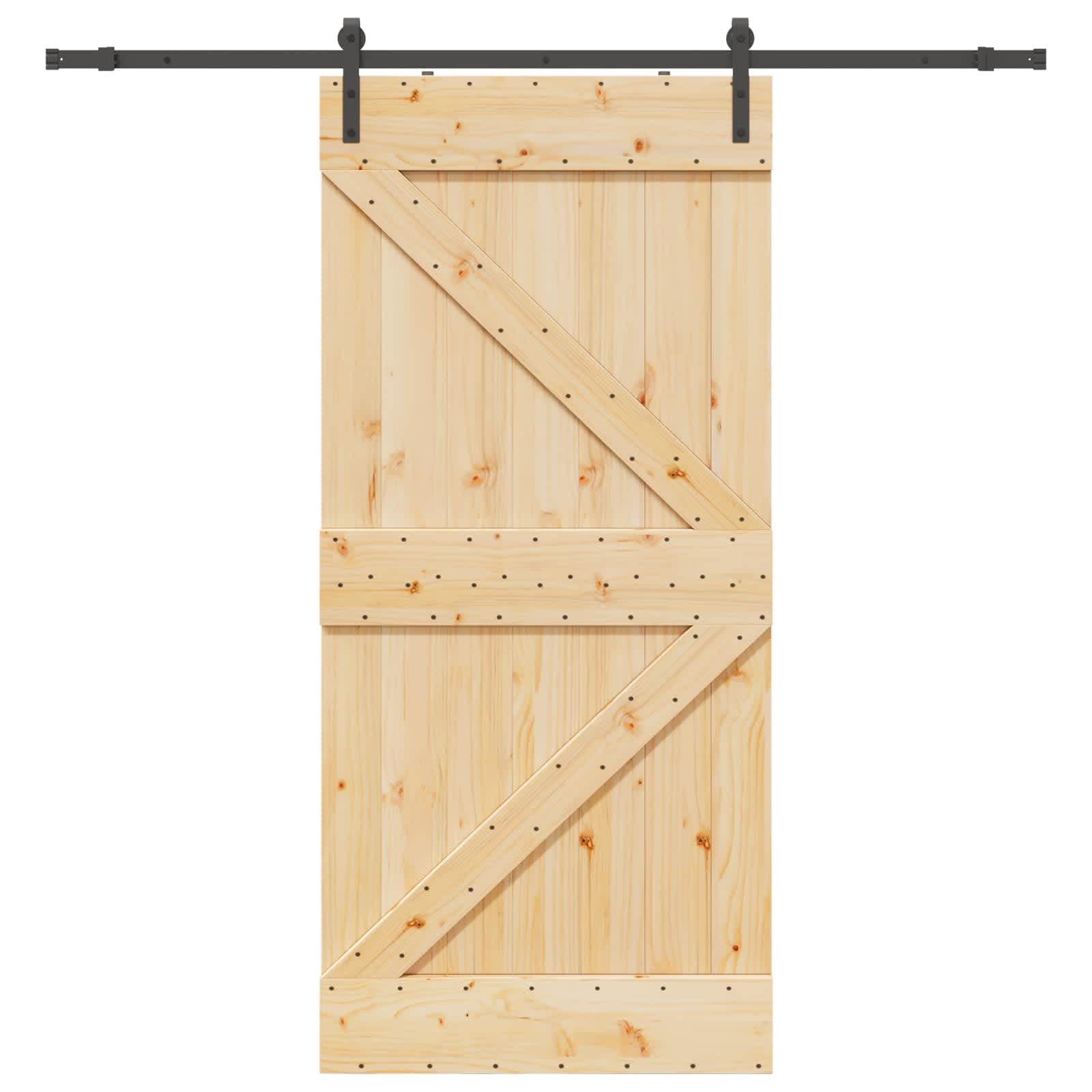 Klizna vrata NARVIK Prirodna i crna 90 x 210 cm (213,5 cm)