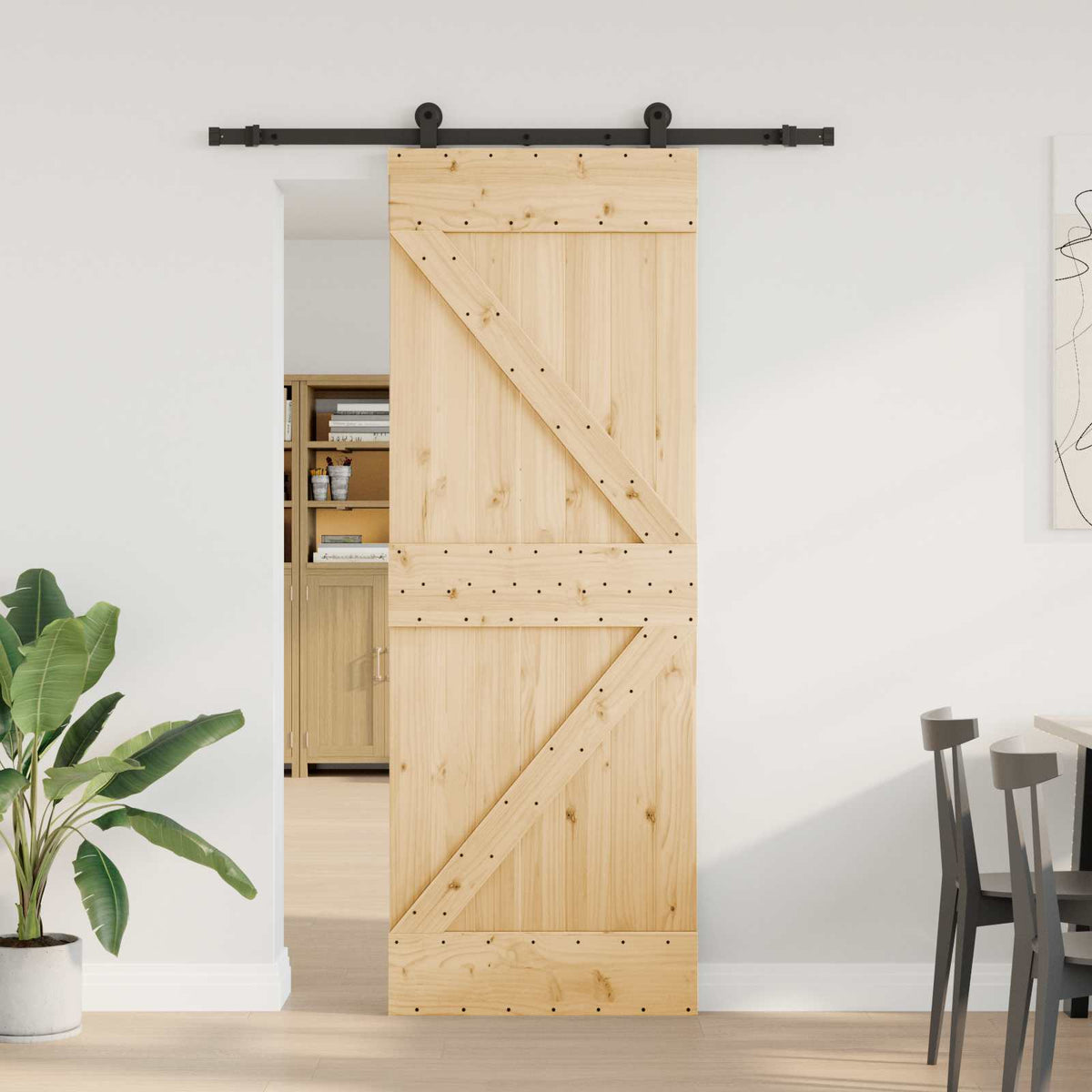 Klizna vrata NARVIK 70 x 210 cm (152,5 cm) Prirodna i crna