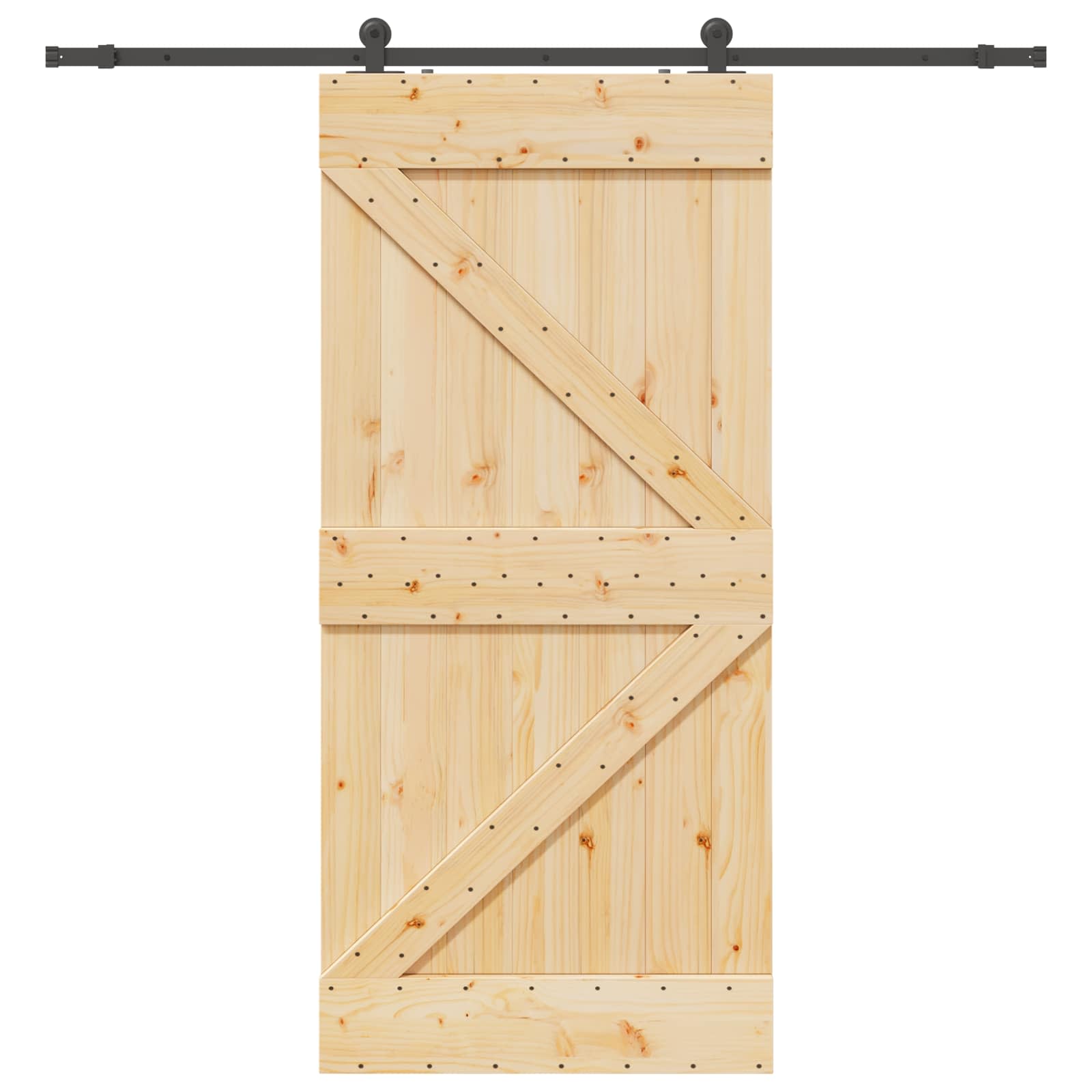 Klizna vrata NARVIK Prirodna i crna 90 x 210 cm (213,5 cm)