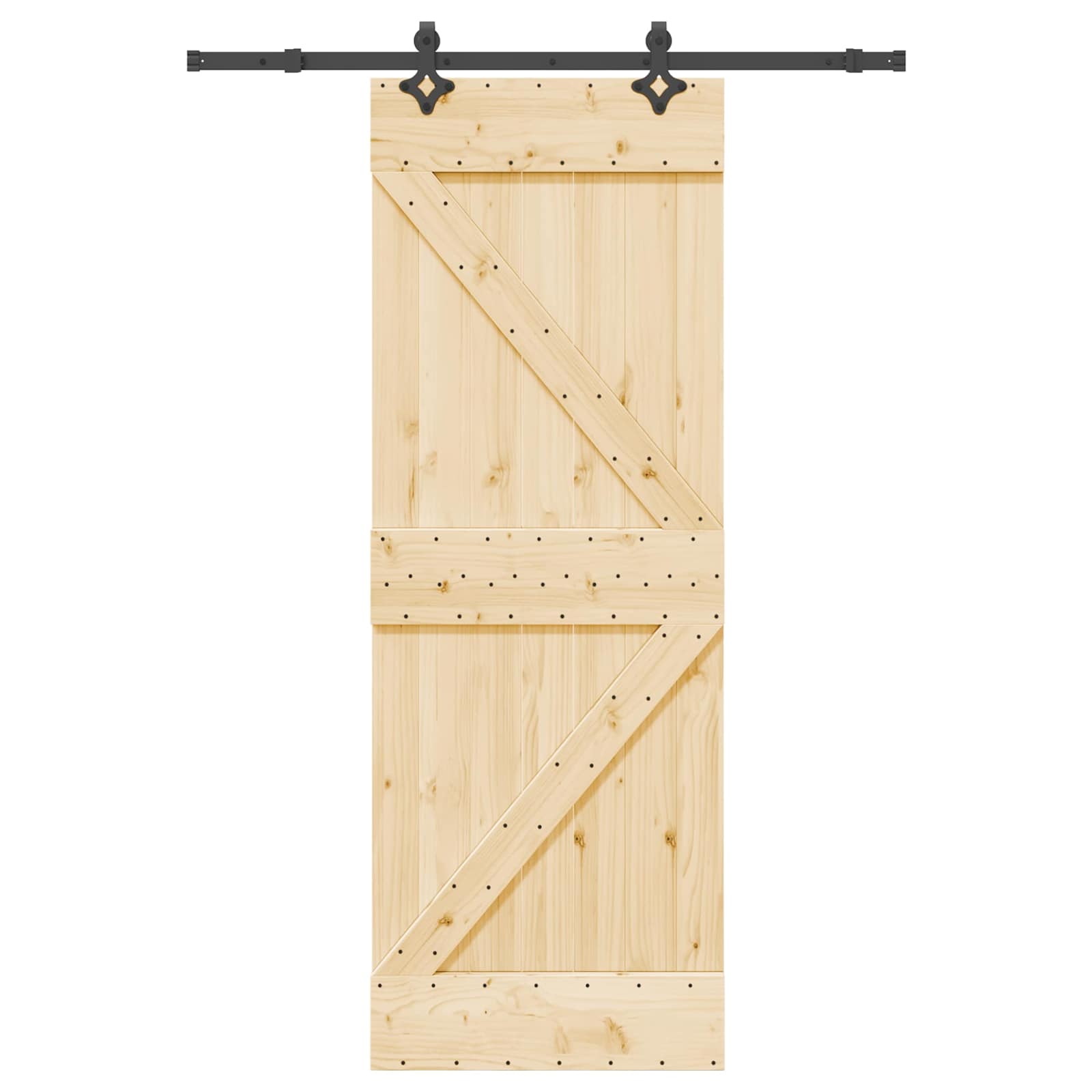 Klizna vrata NARVIK Prirodna i crna 70 x 210 cm (152,5 cm)
