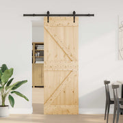 Klizna vrata NARVIK Prirodna i crna 70 x 210 cm (152,5 cm)