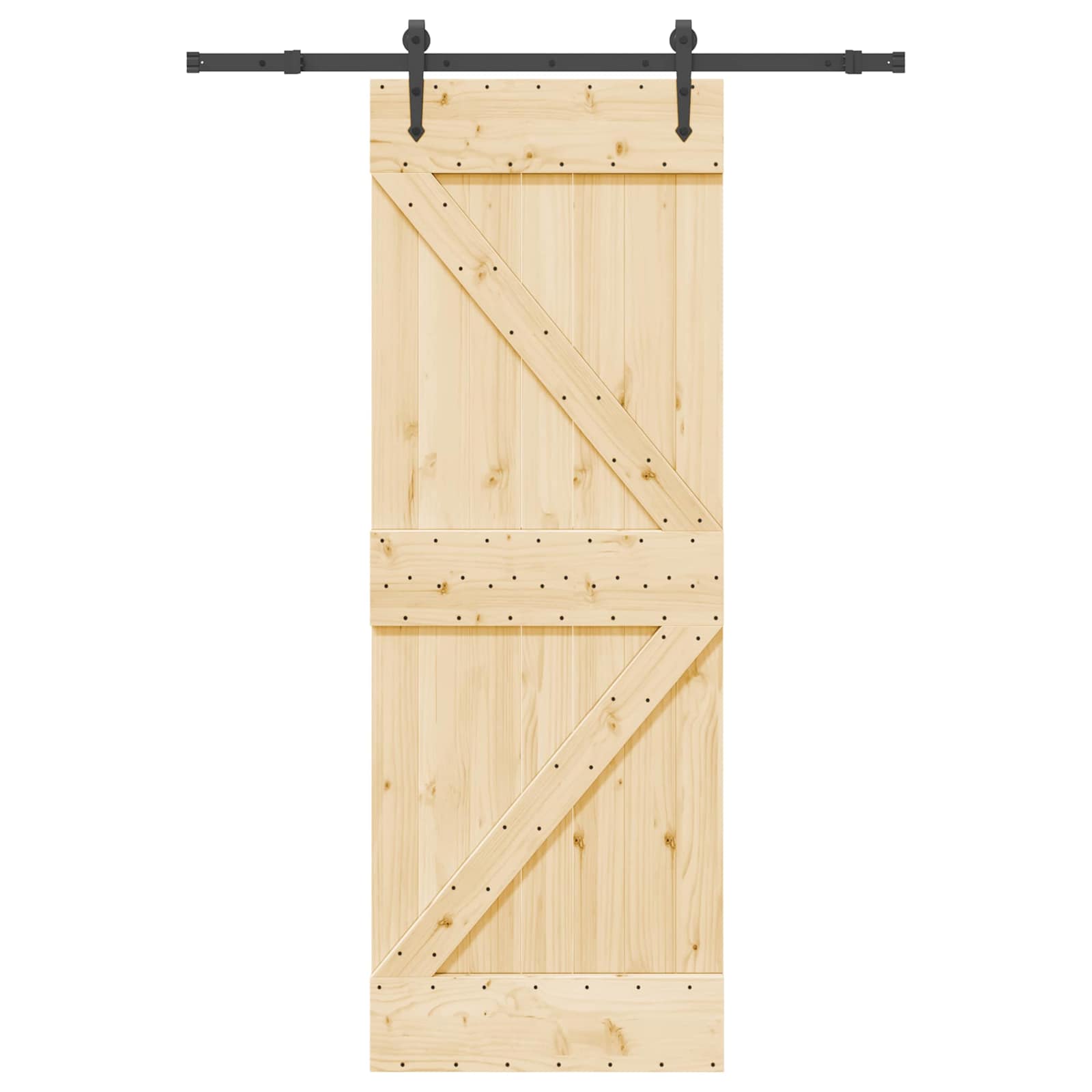 Klizna vrata NARVIK Prirodna i crna 70 x 210 cm (152,5 cm)