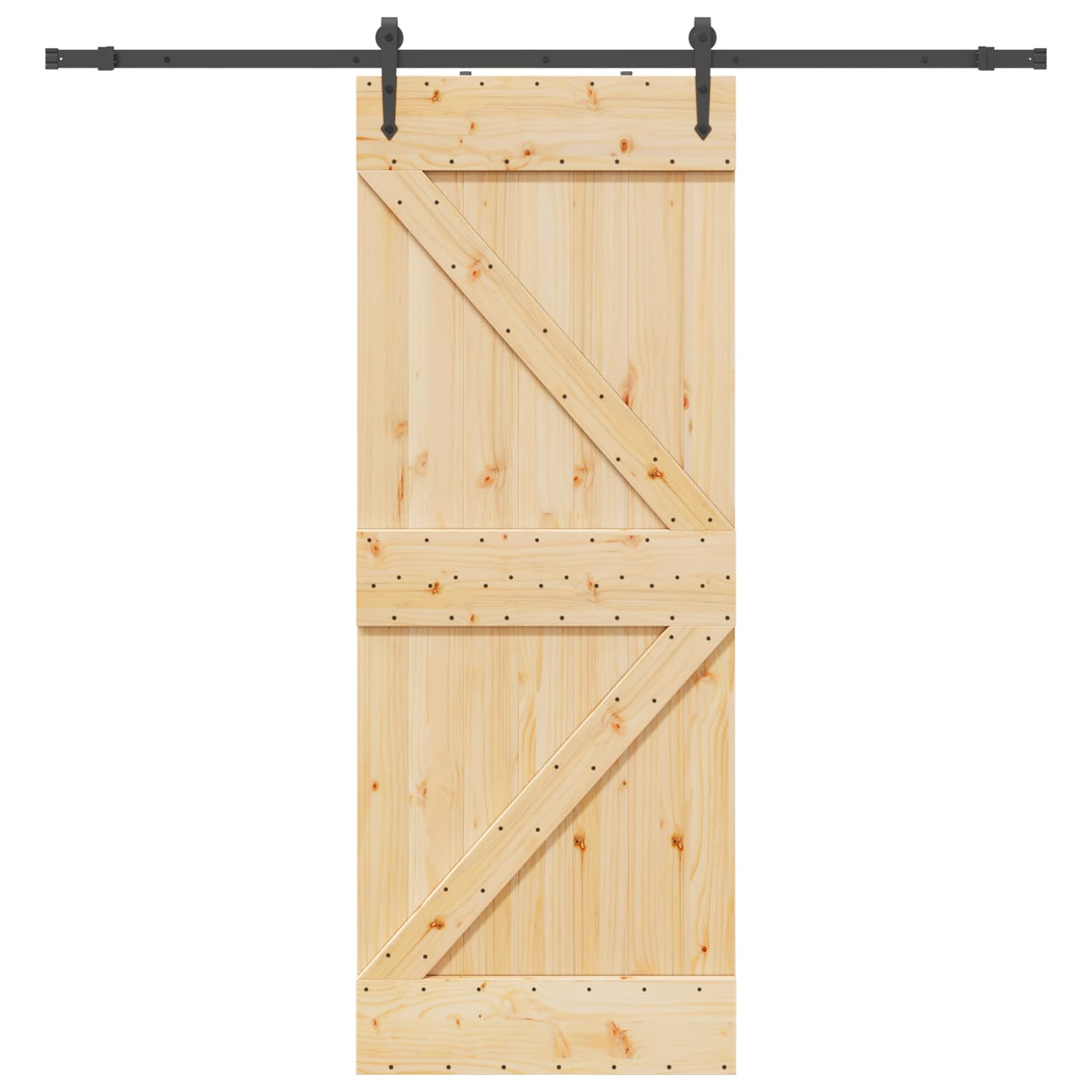 Klizna vrata NARVIK Prirodna i crna 80 x 210 cm (213,5 cm)