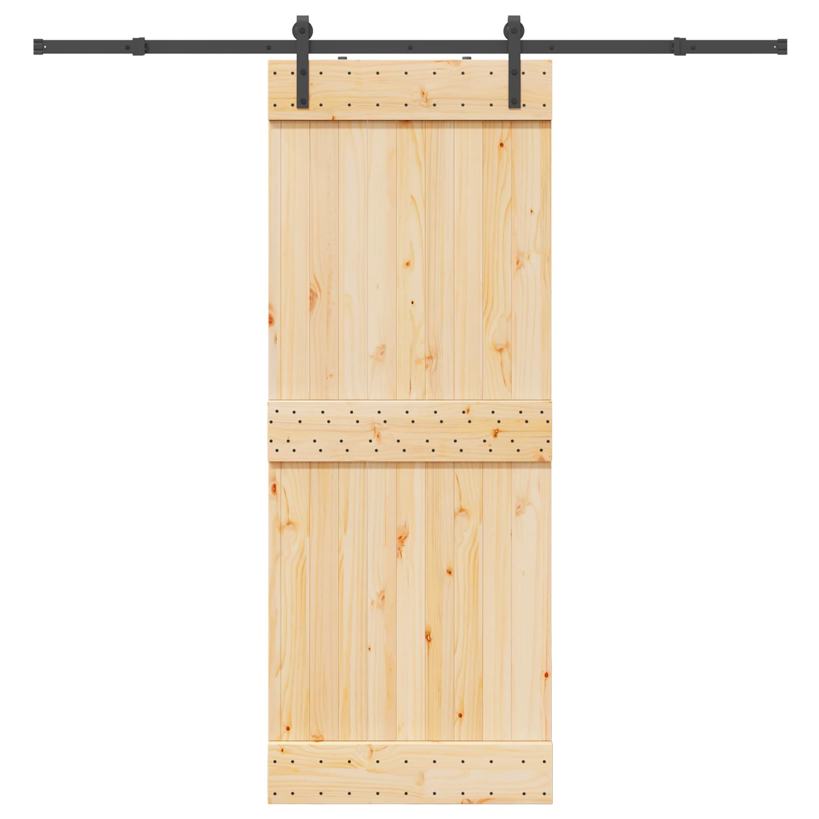 Klizna vrata NARVIK Prirodna i crna 80 x 210 cm (213,5 cm)