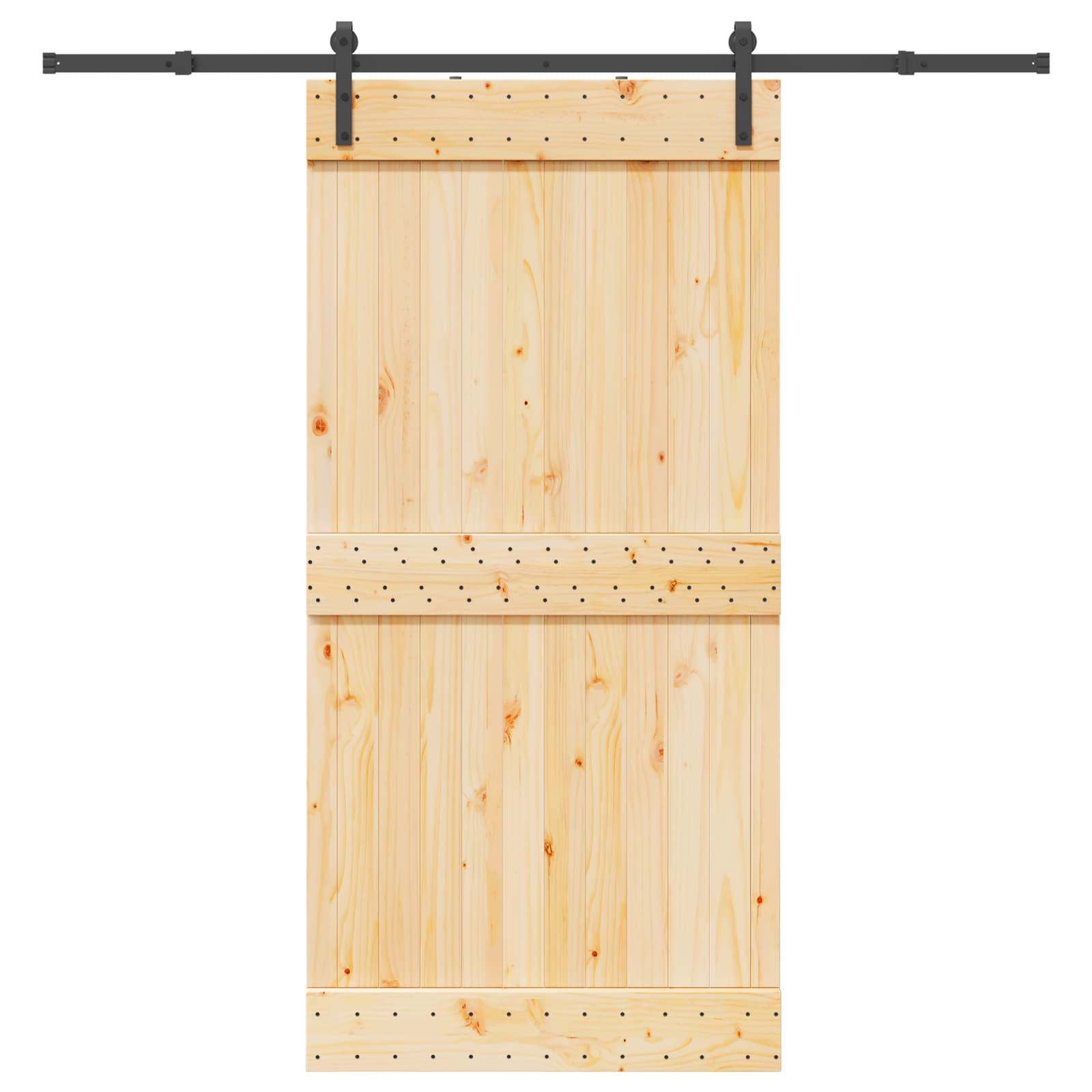 Klizna vrata NARVIK Prirodna i crna 100 x 210 cm (213,5 cm)