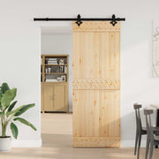 Klizna vrata NARVIK Prirodna i crna 80 x 210 cm (152,5 cm)