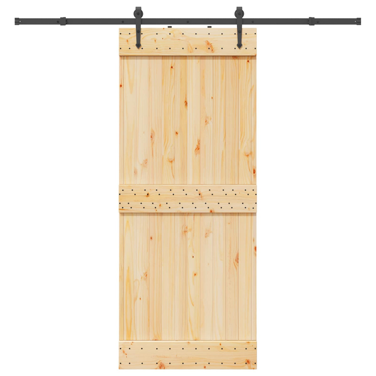 Klizna vrata NARVIK Prirodna i crna 85 x 210 cm (213,5 cm)