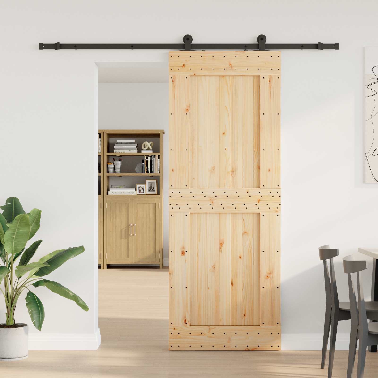 Klizna vrata NARVIK 85 x 210 cm (213,5 cm) Prirodna i crna