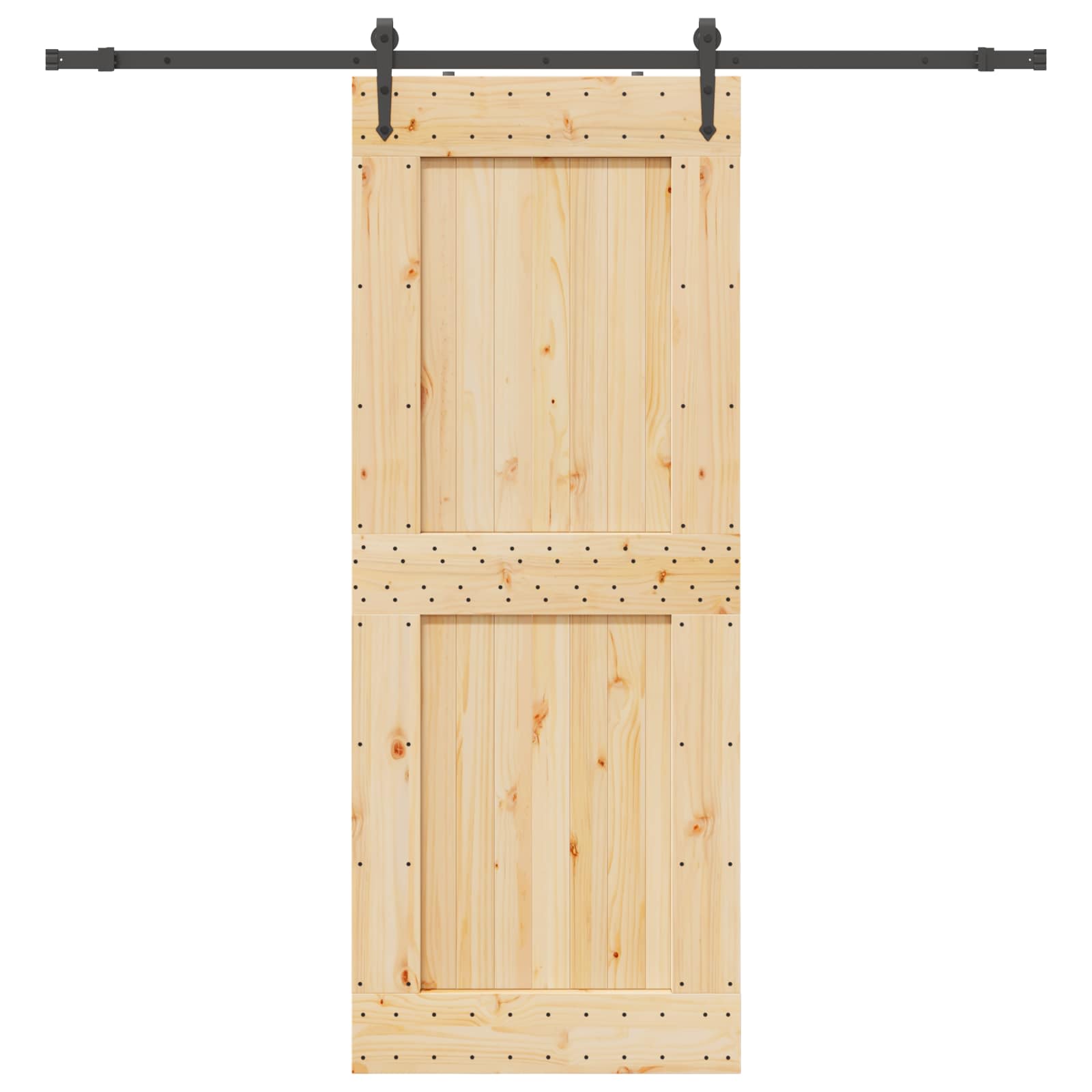 Klizna vrata NARVIK Prirodna i crna 90 x 210 cm (213,5 cm)