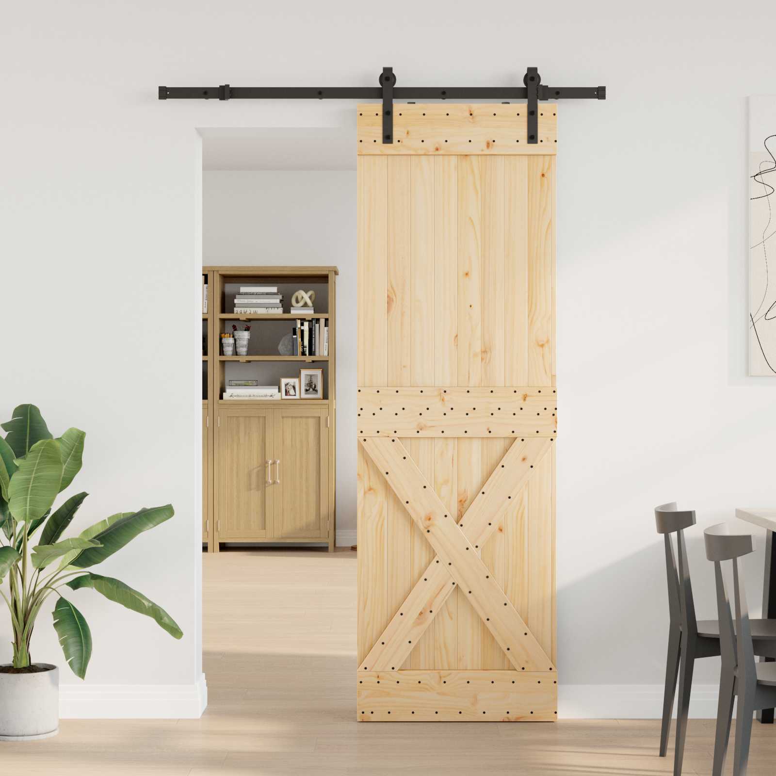 Klizna vrata NARVIK 70 x 210 cm (152,5 cm) Prirodna i crna