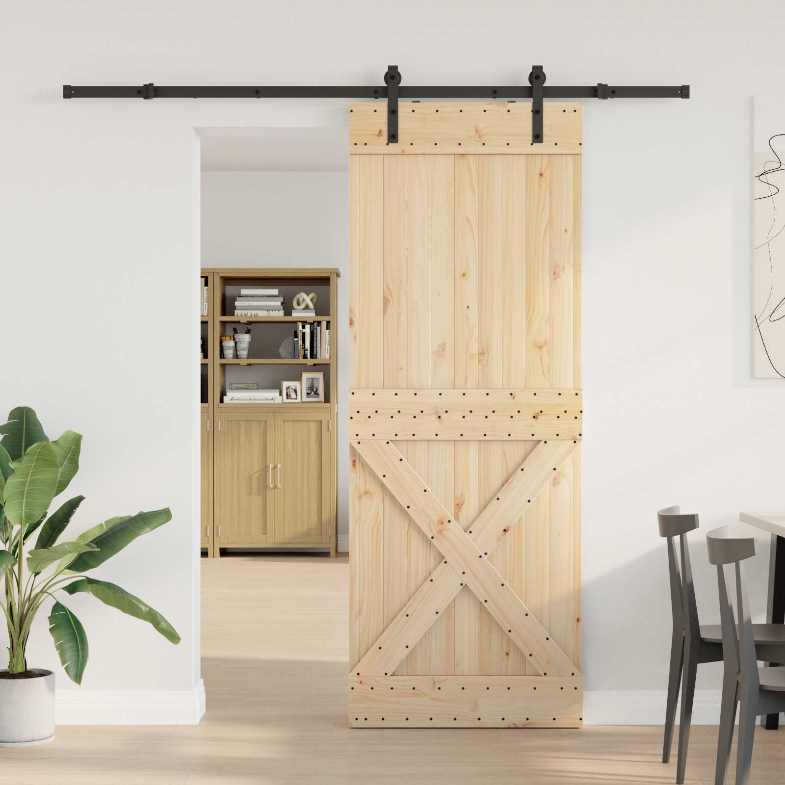 Klizna vrata NARVIK 85 x 210 cm (213,5 cm) Prirodna i crna